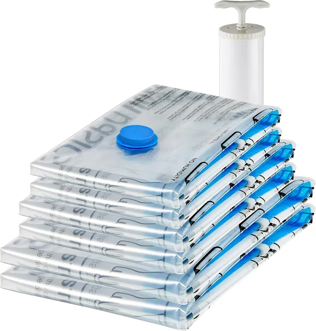 Amazon Basics sacchetti sottovuoto combo 6 pezzi con pompa
