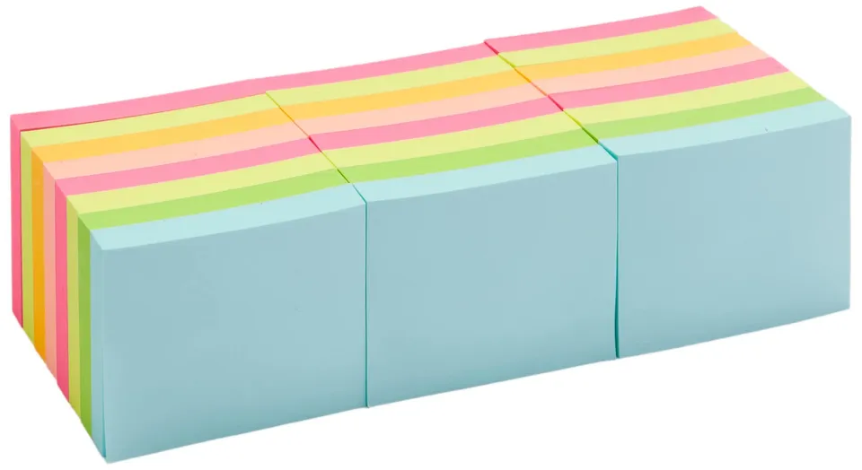 AmazonBasics Foglietti Adesivi Mini 3,8x5 cm 24 Blocchi Assortiti