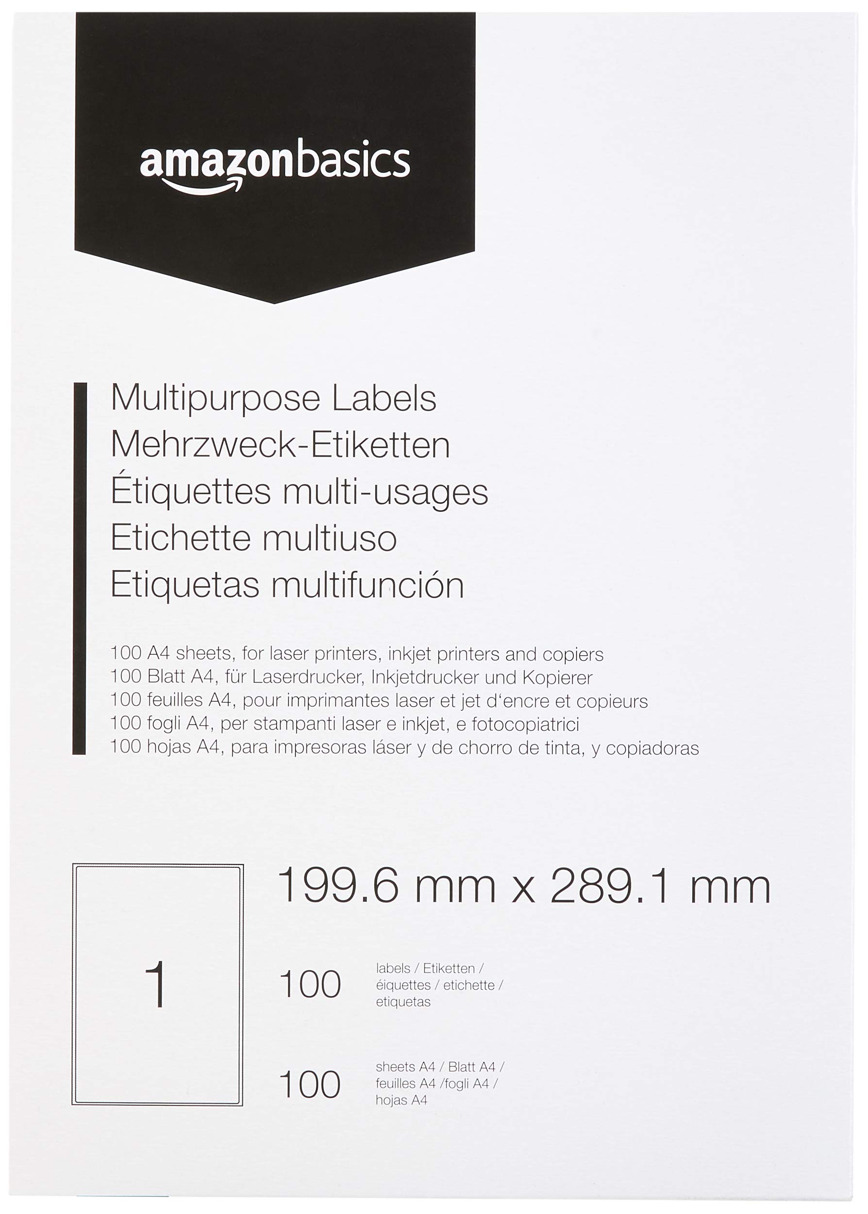 Amazon Basics Etichette Adesive 70x36mm 2400pz Bianche