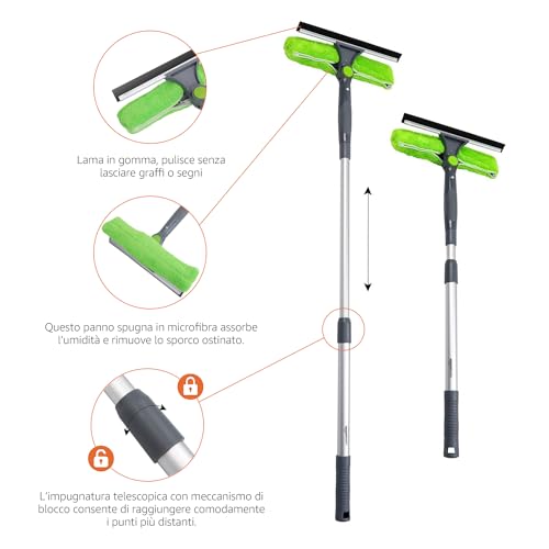 AmazonBasics Lavavetri Telescopico 66-96,5 cm Verde 180°