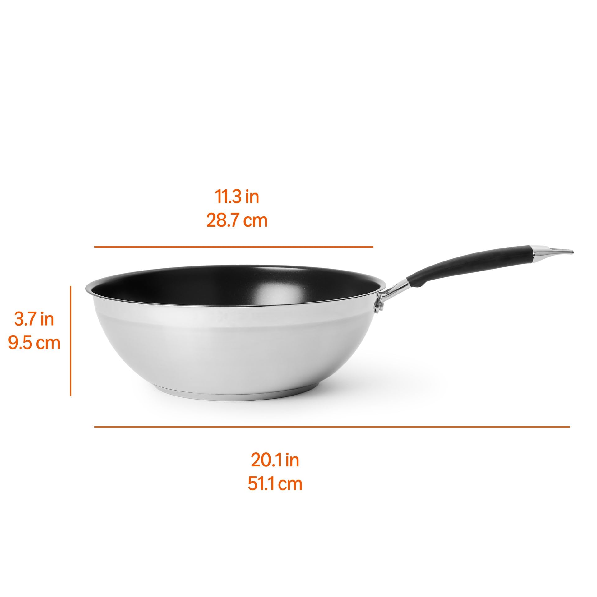 Amazon Basics Padella Wok Ceramica Antiaderente 28 cm