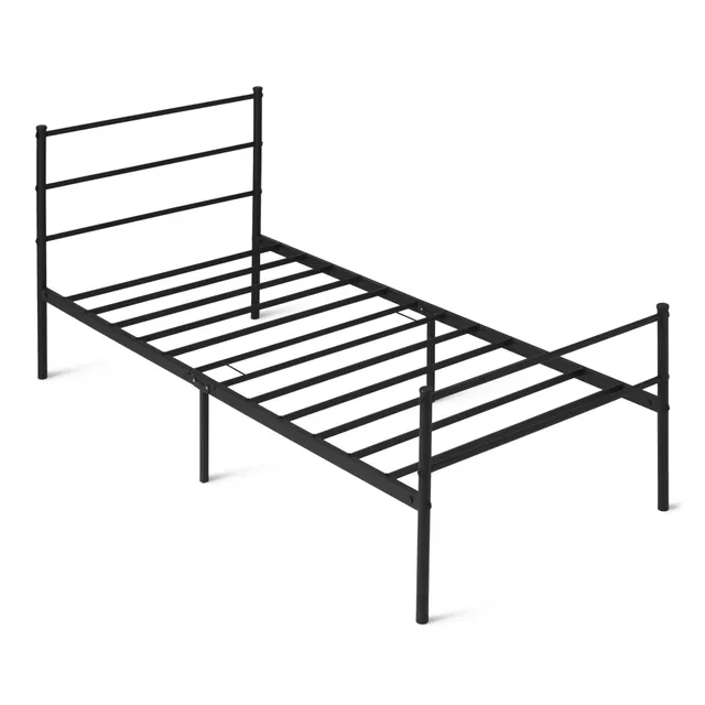 AmazonBasics Giroletto Testiera 90x200 cm Nero Singolo Acciaio