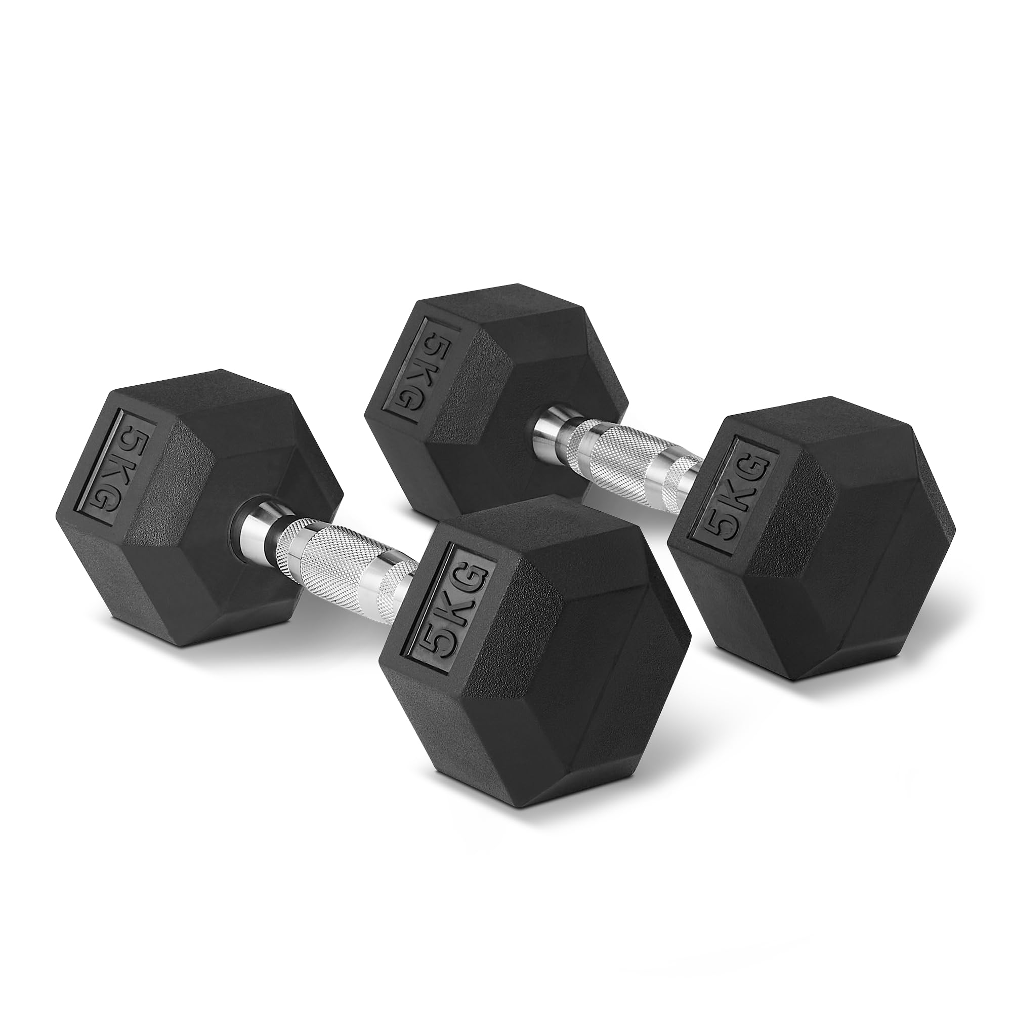 Amazon Basics set 2 manubri esagonali gomma 6 kg antiscivolo