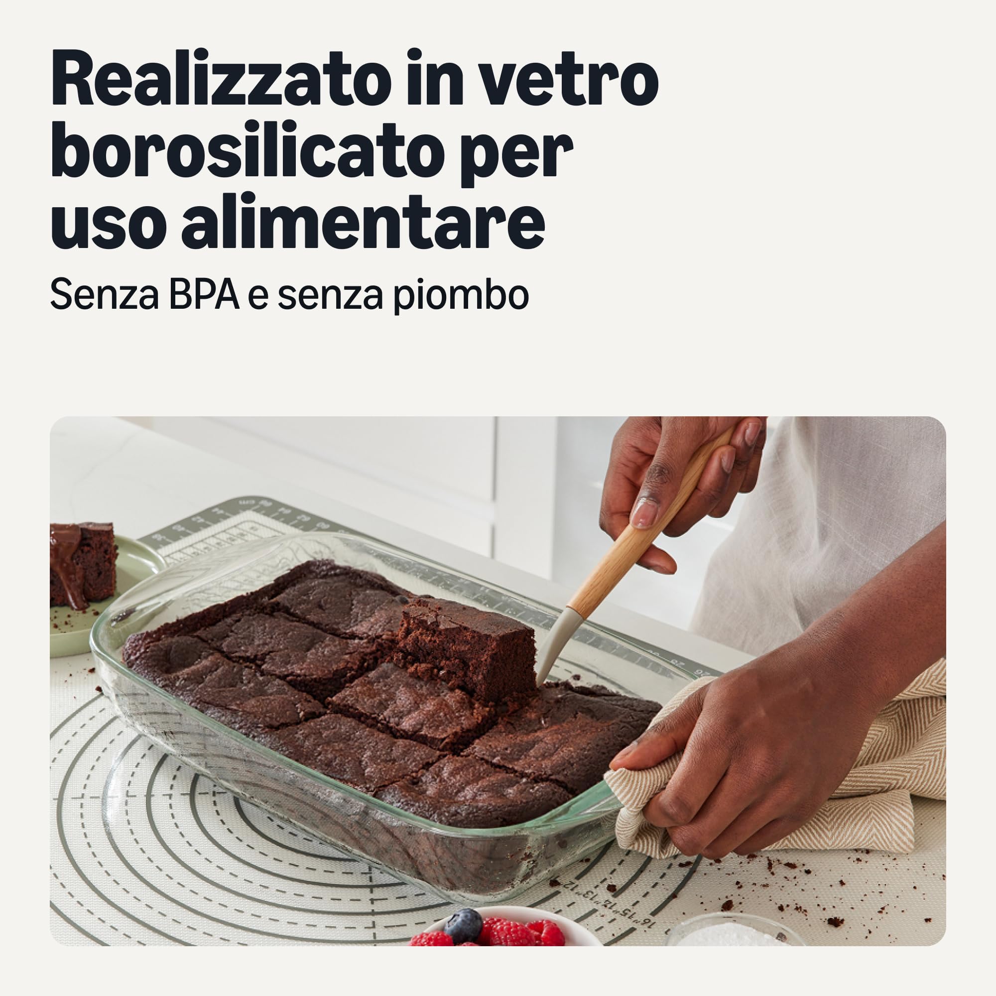 Amazon Basics set pirofile vetro forno 6 pezzi grigio