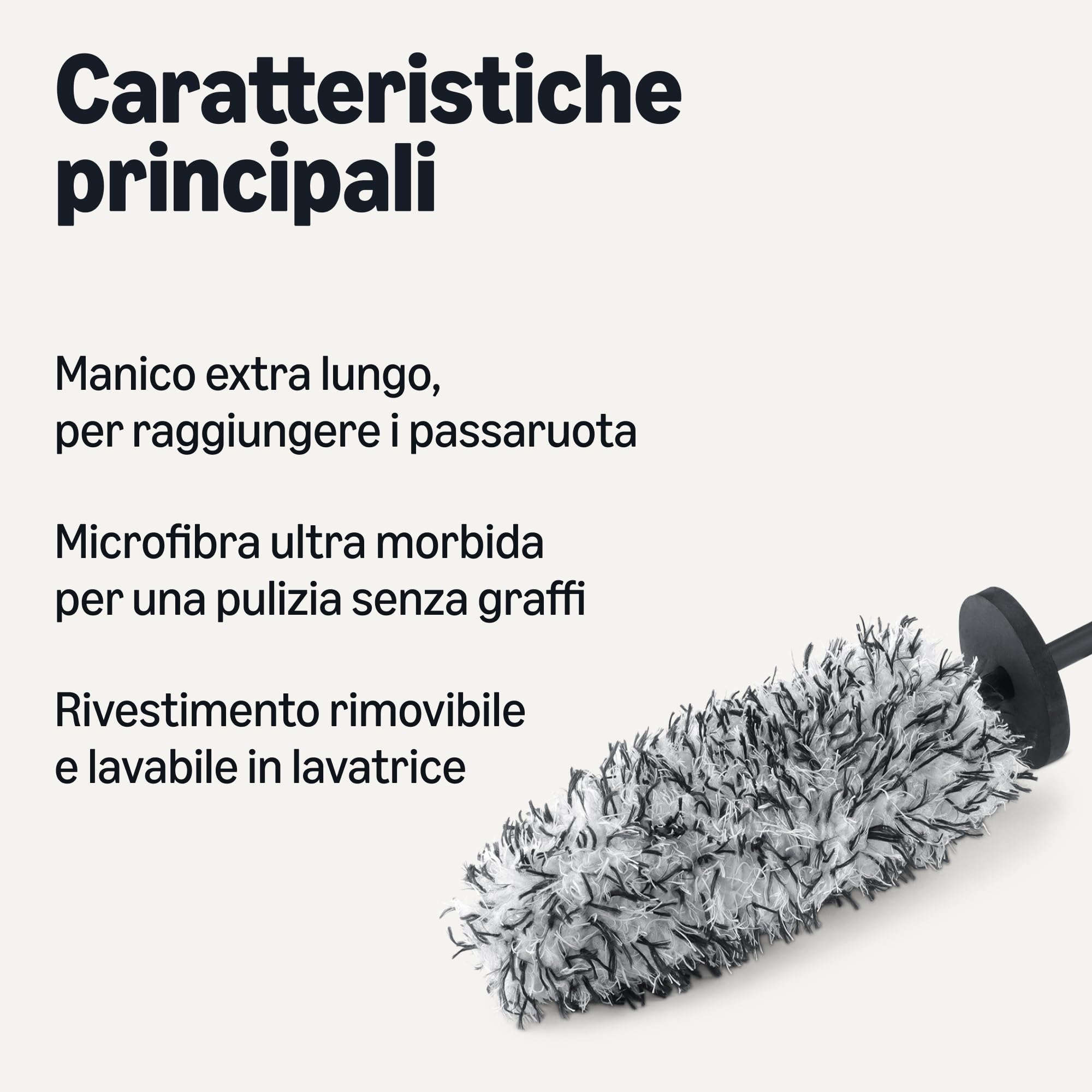 Amazon Basics spazzola in microfibra per cerchi auto 42 cm grigia
