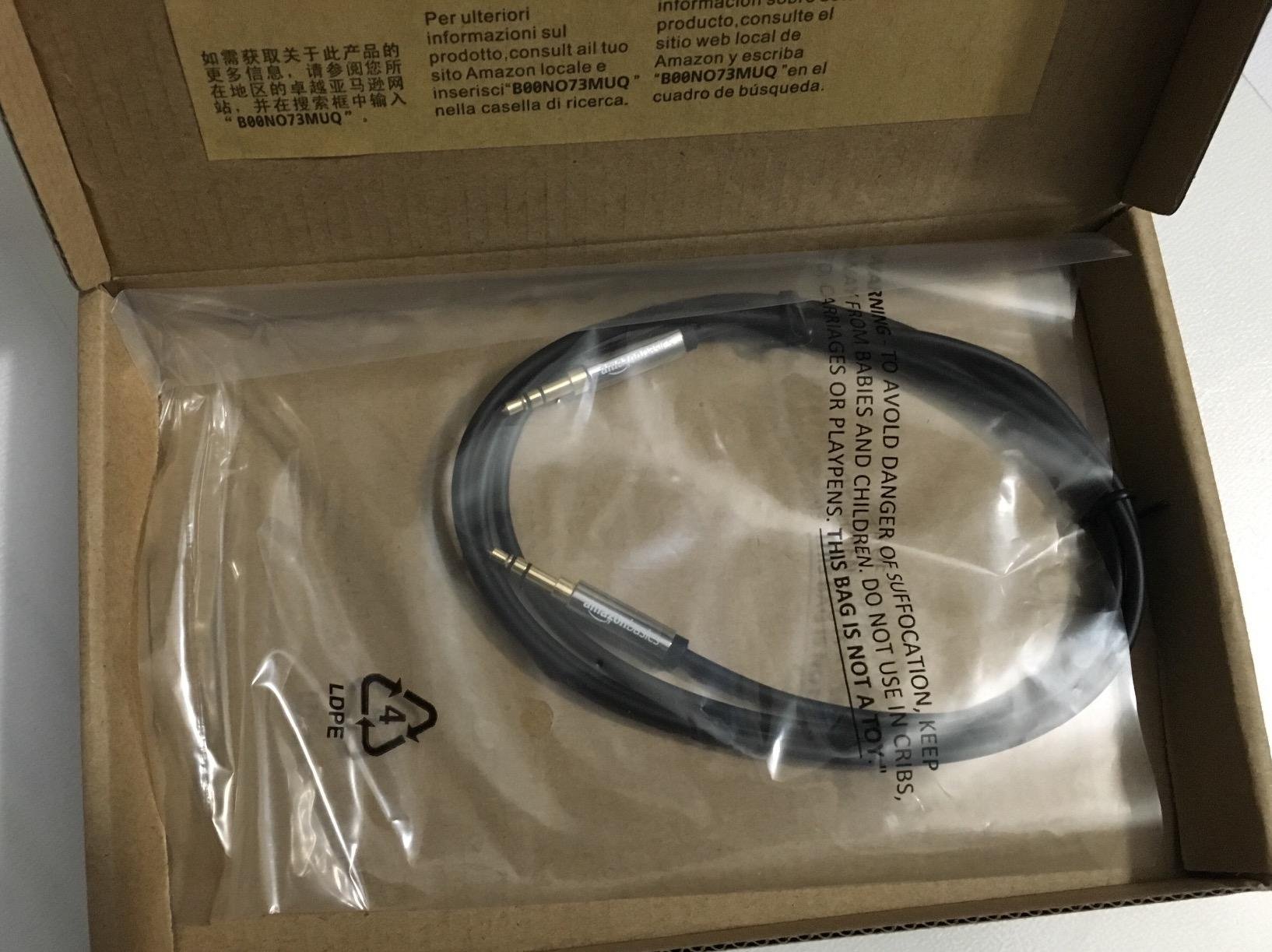 Amazon Basics Cavo Audio Aux 3,5 mm 1,2 m Nero
