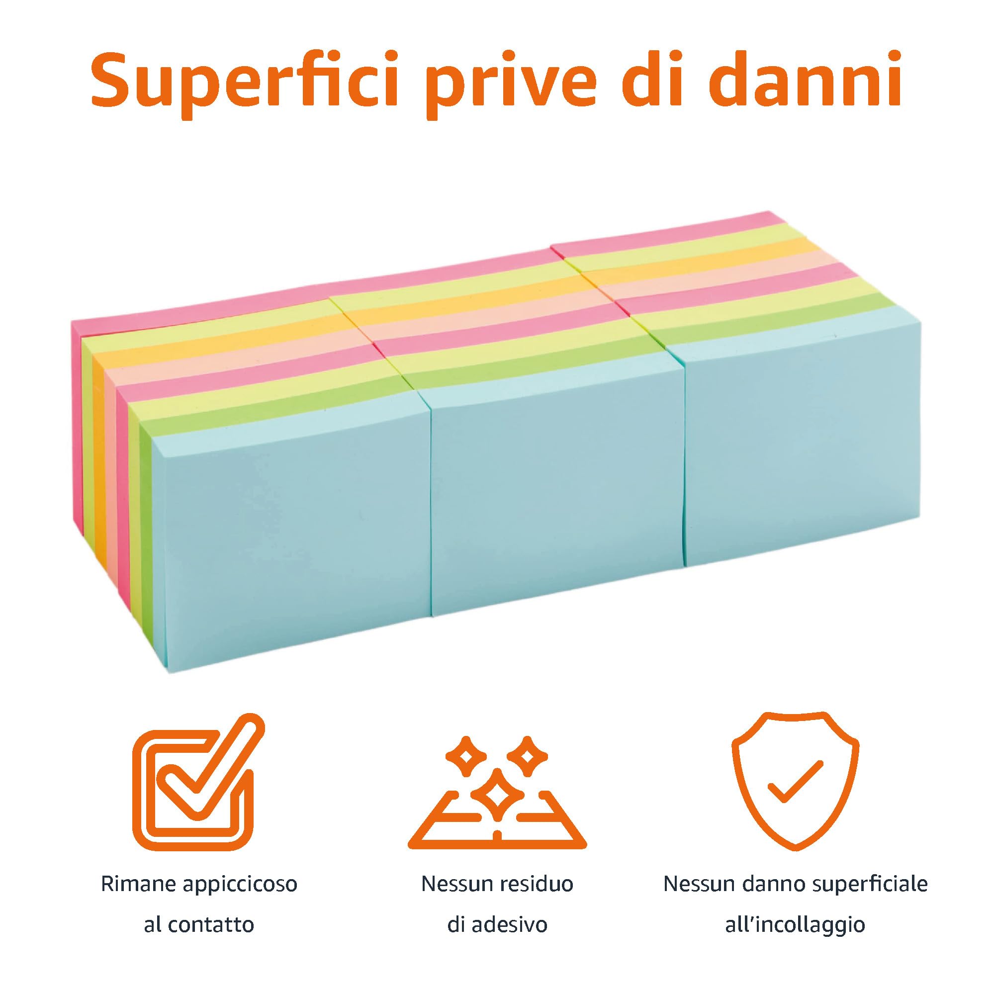 AmazonBasics Foglietti Adesivi Mini 3,8x5 cm 24 Blocchi Assortiti