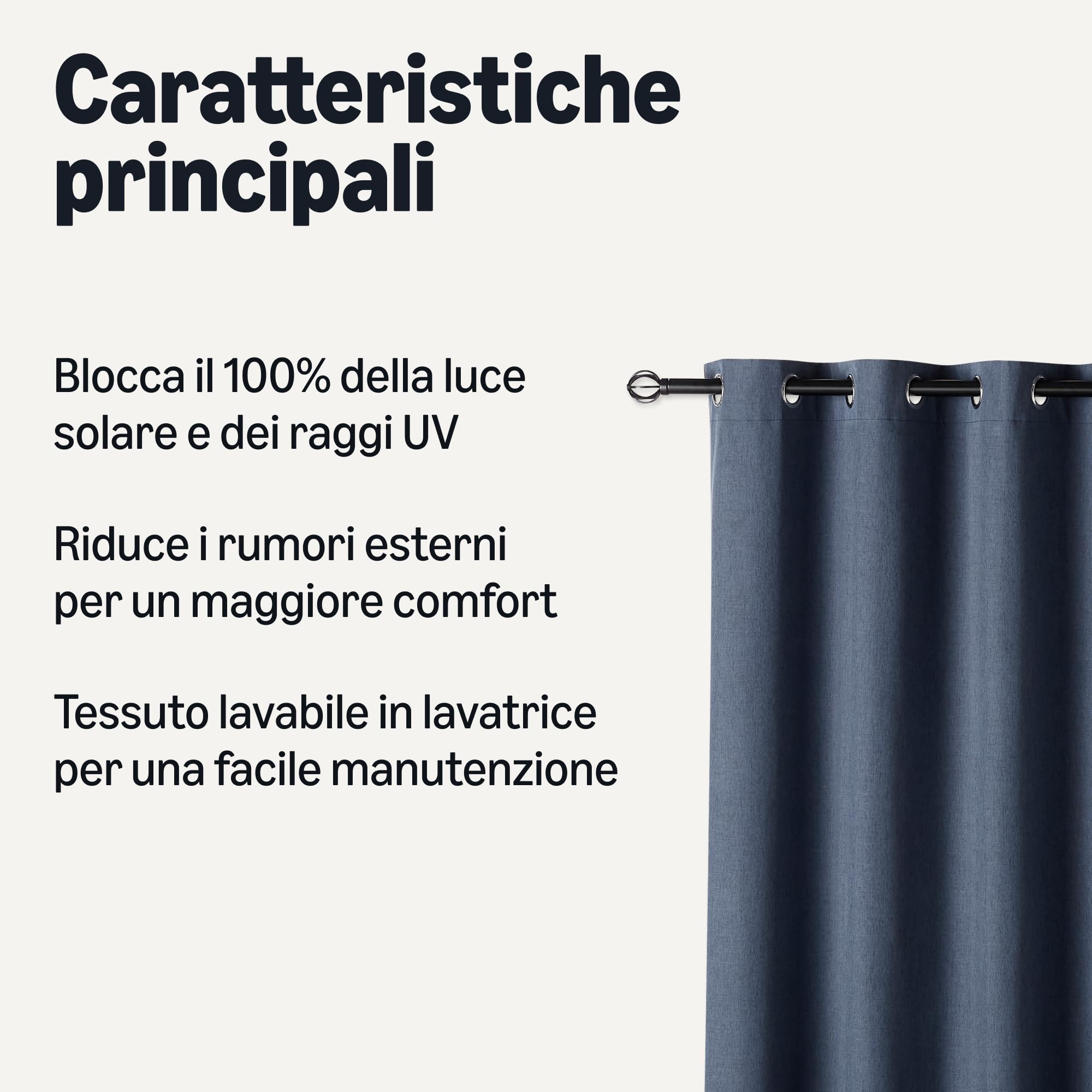 Amazon Basics Tende Oscuranti 132x244 cm Blu Navy 2 Teli
