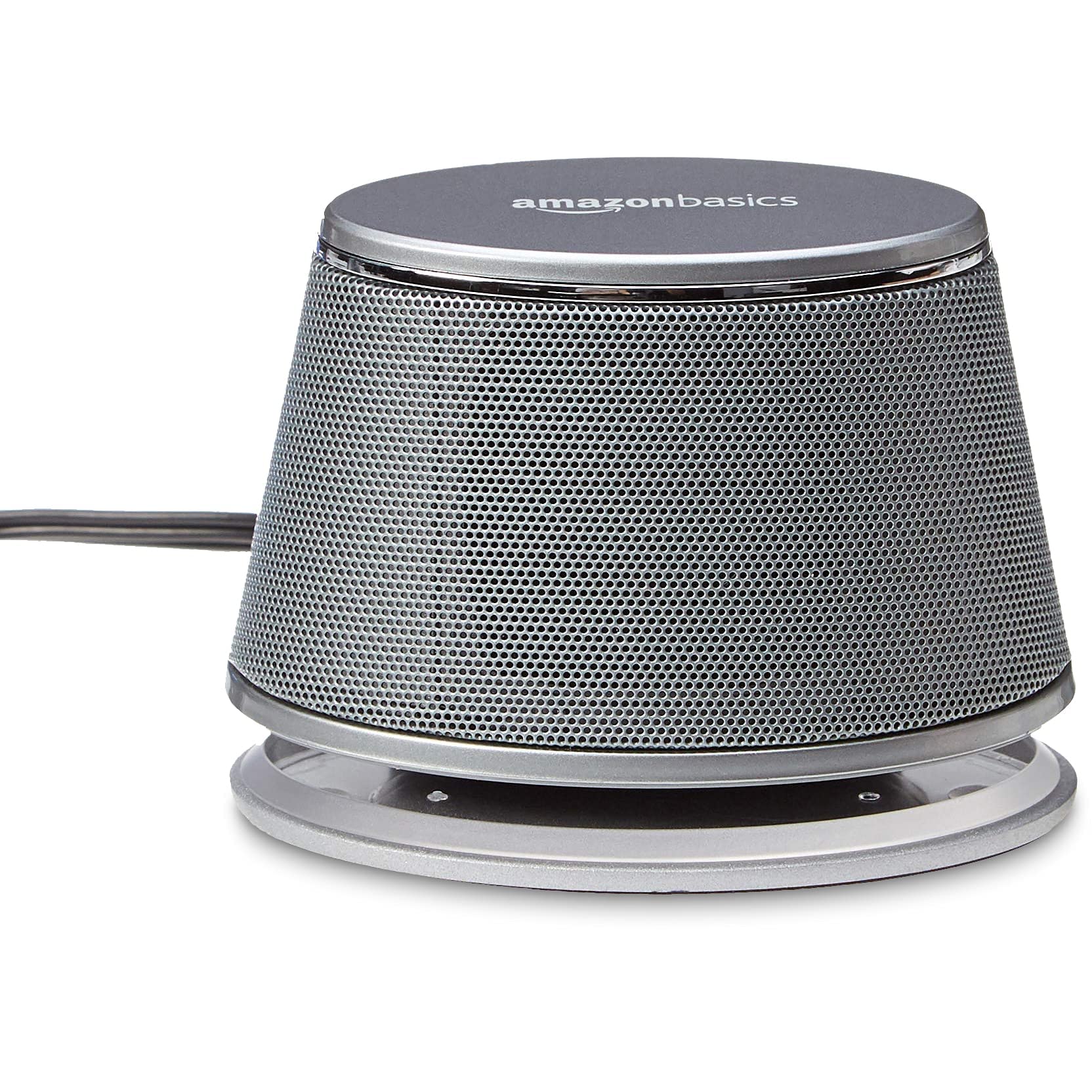 Amazon Basics Altoparlanti PC USB Argento AUX 2.0 Coppia