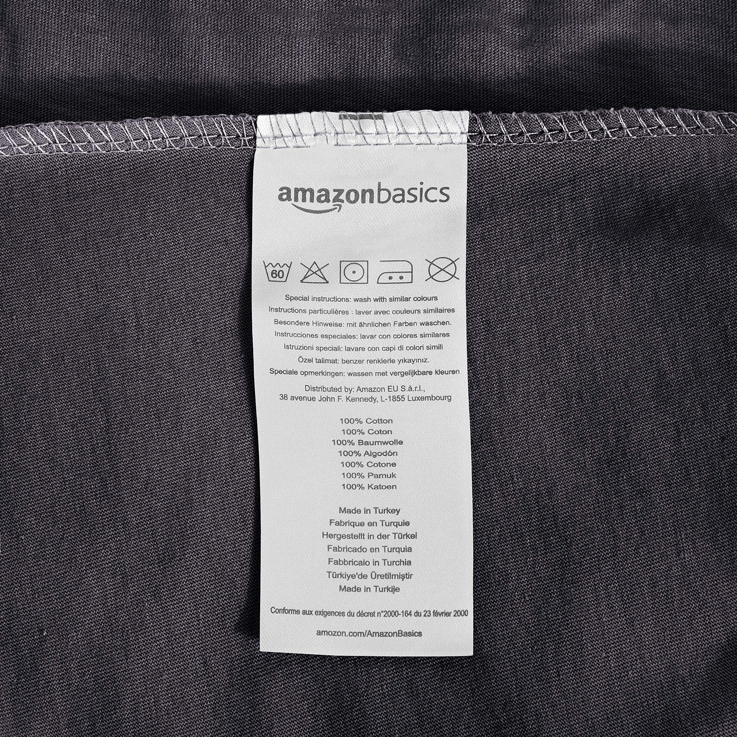 Amazon Basics lenzuolo con angoli jersey nero 180x200 cm