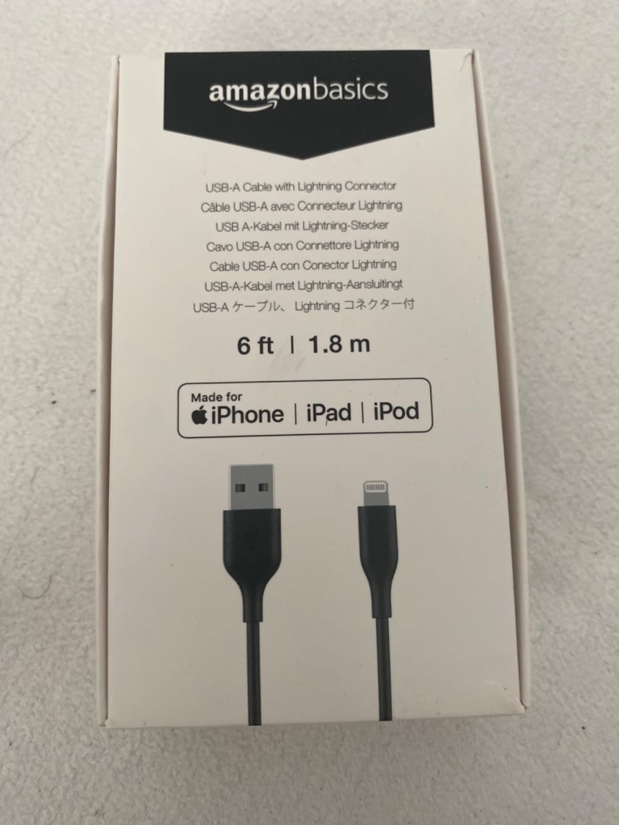 Amazon Basics cavo Lightning USB-A 0,9 m bianco MFi