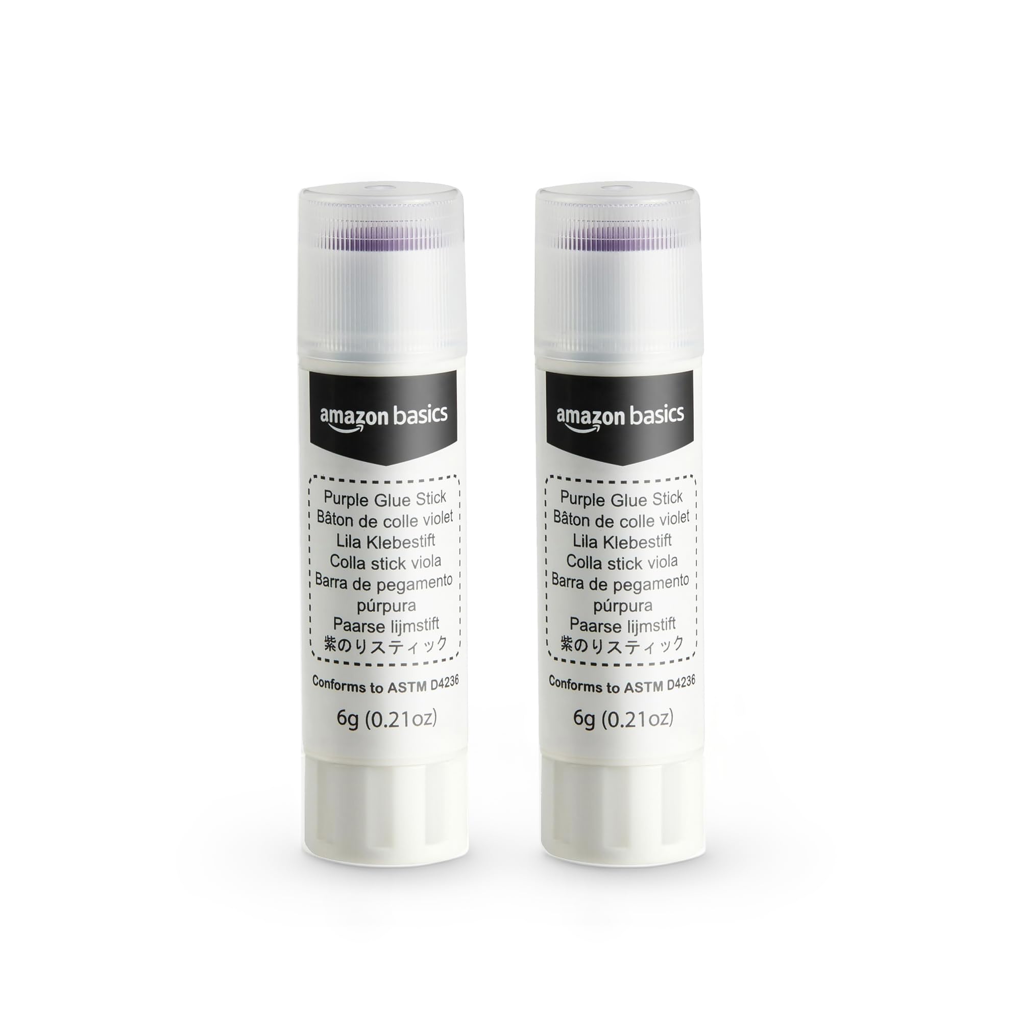 AmazonBasics Colla Stick Viola Lavabile 2 Pezzi 0,21 oz