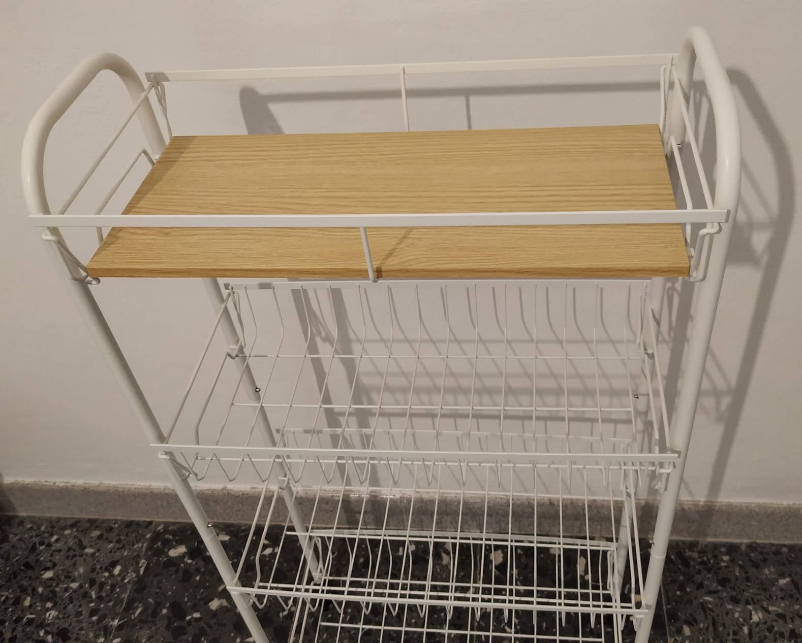 Amazon Basics carrello portavivande 4 ripiani bianco 41,5cm legno