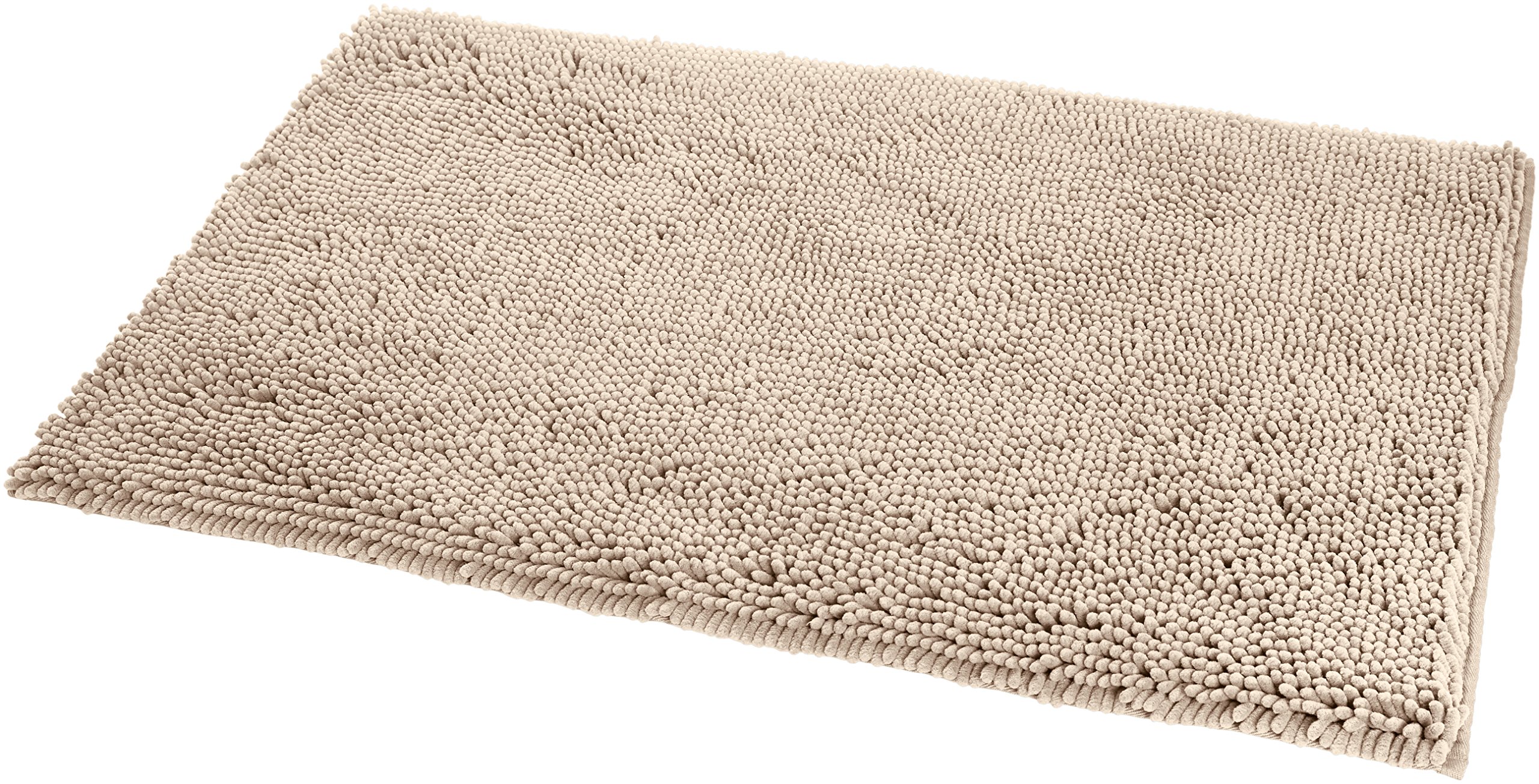 Amazon Basics Tappeto bagno microfibra pelo lungo beige 53x86