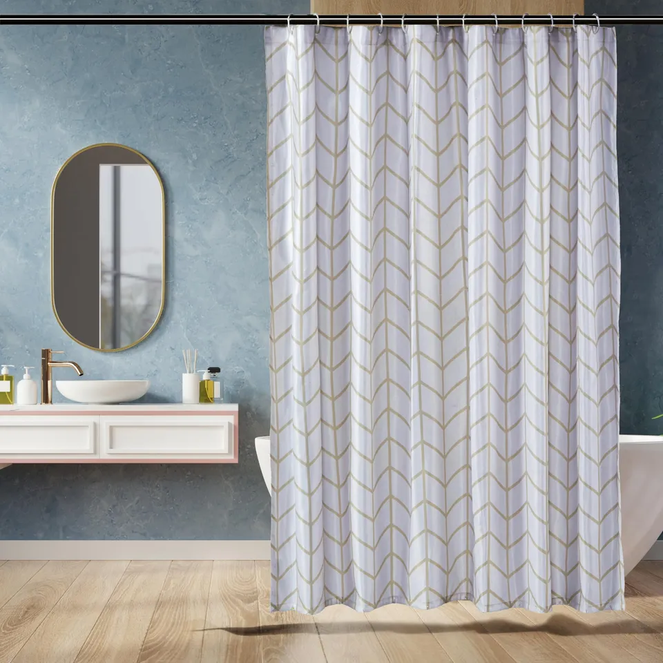 AmazonBasics Tenda Doccia Tessuto 183x183 cm Spina Pesce
