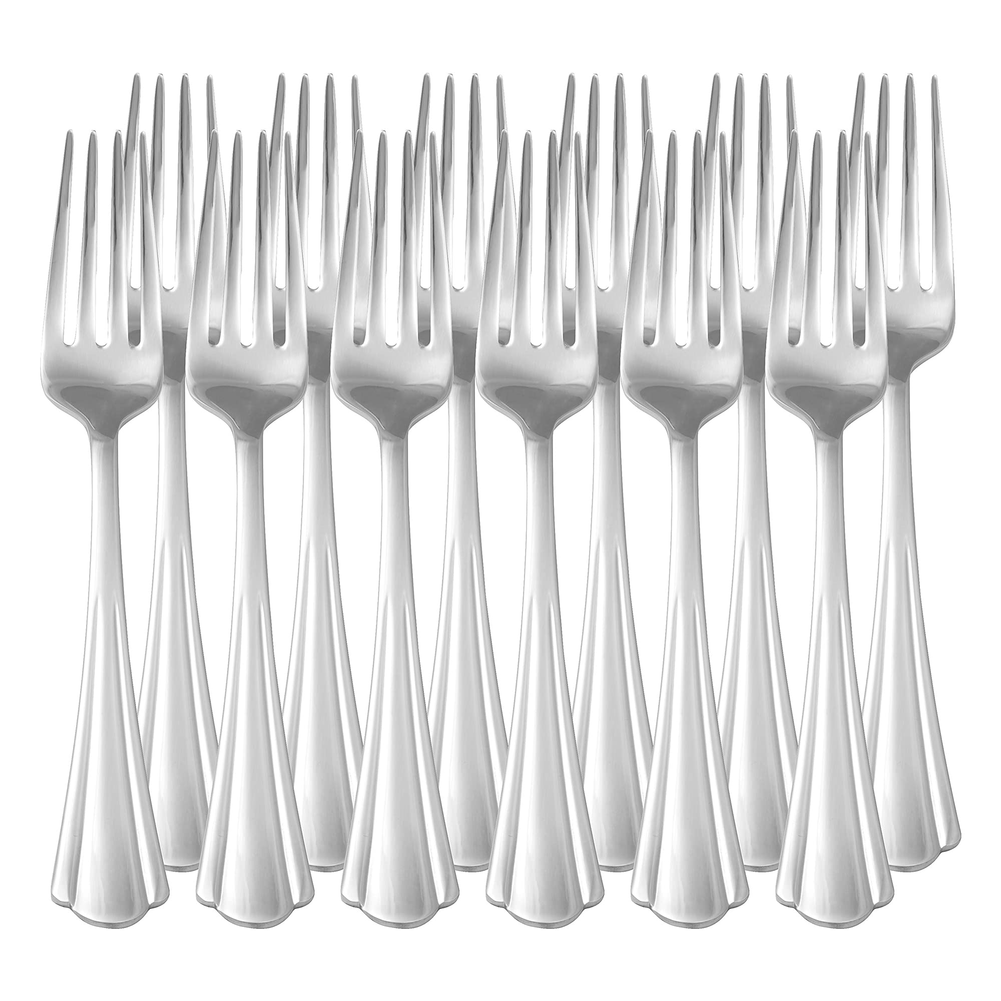 Amazon Basics Forchette Acciaio Inox 12 pezzi smerlate