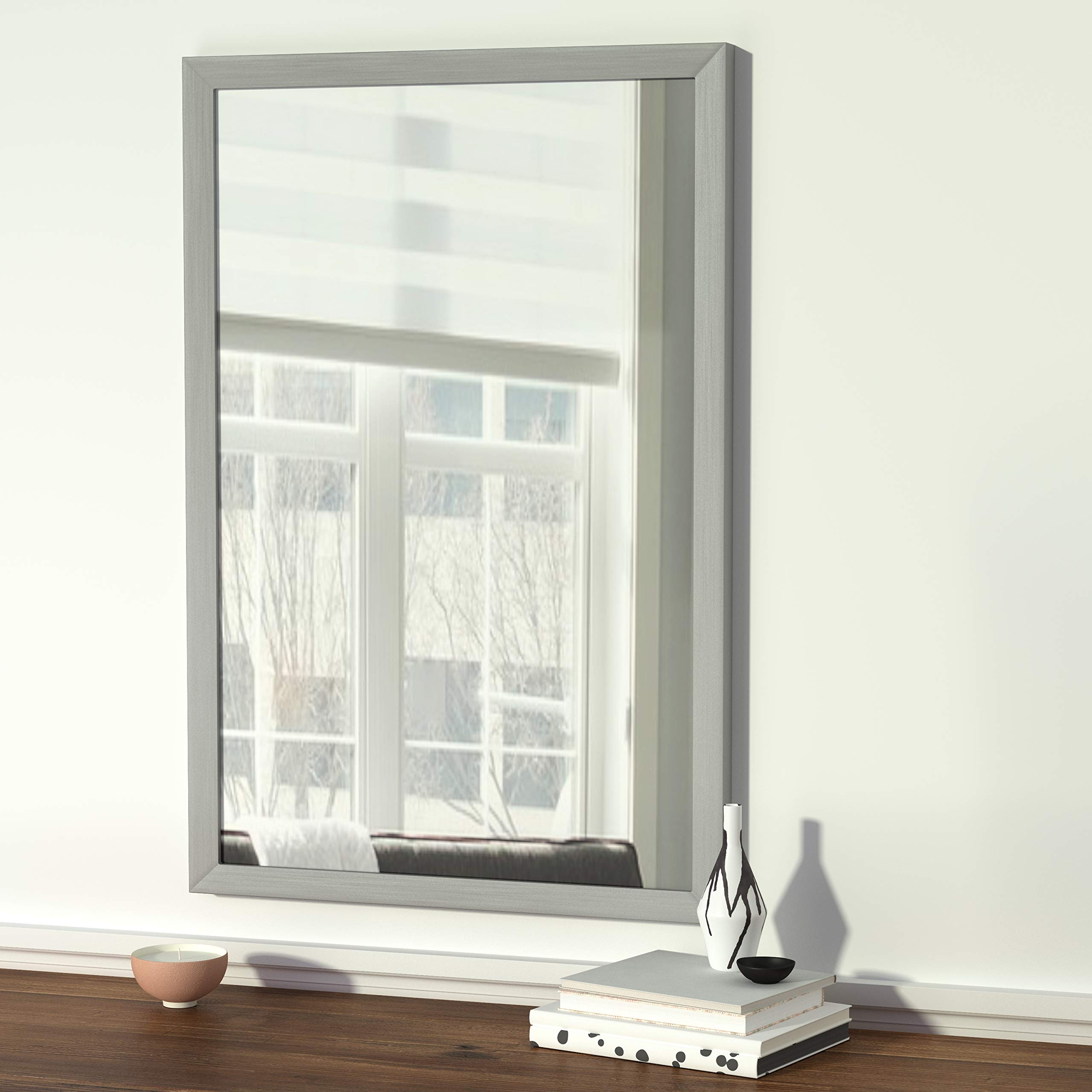 AmazonBasics Specchio da parete 61x91 cm nichel standard
