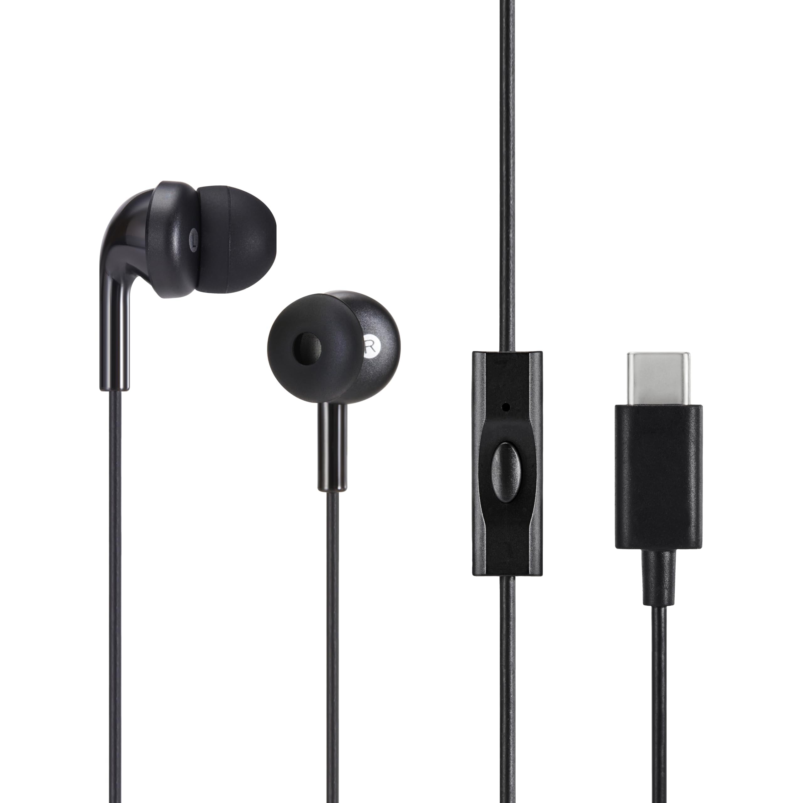 AmazonBasics Auricolari In-Ear USB-C Nero con Microfono 1pz