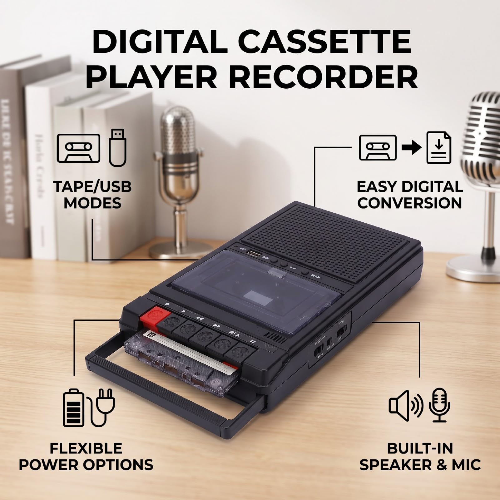 Elprico registratore cassette convertitore USB WAV portatile