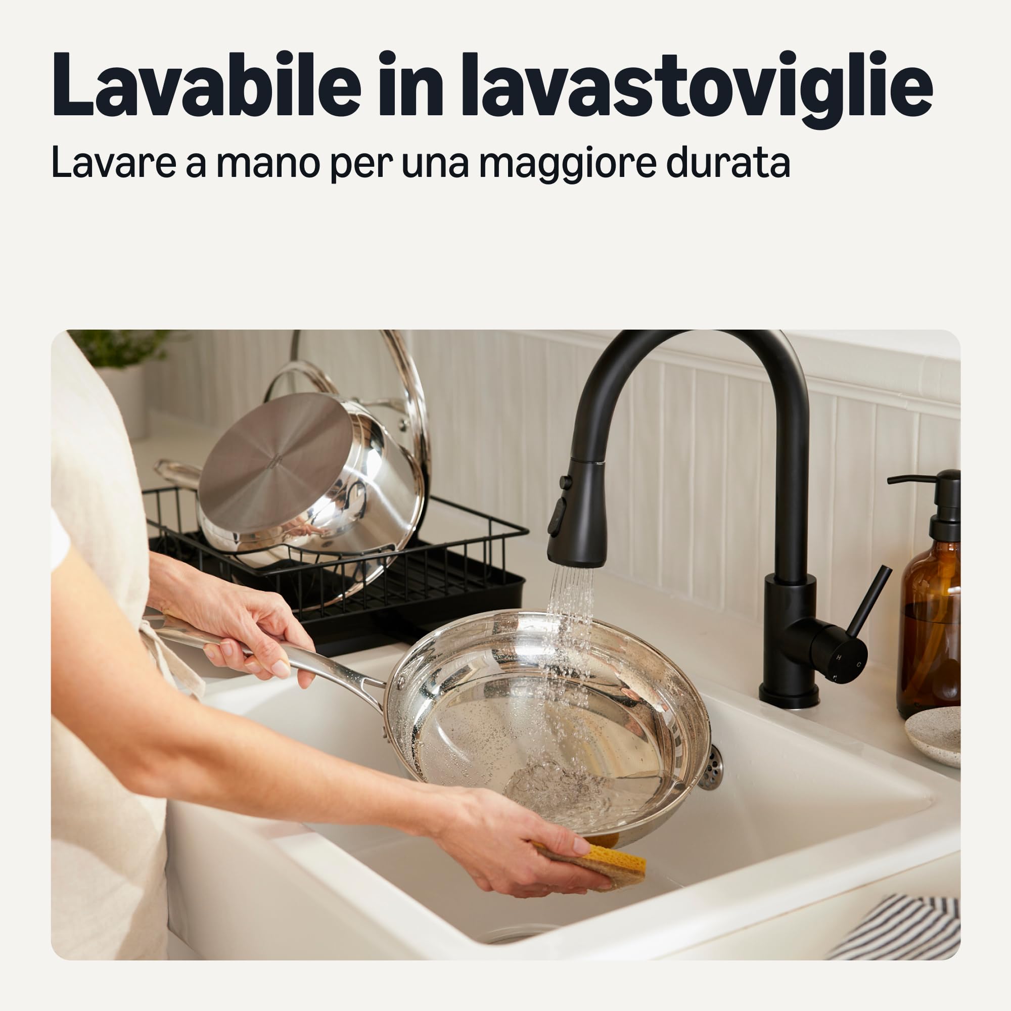 AmazonBasics Set Pentole Inox 5 Pezzi Induzione