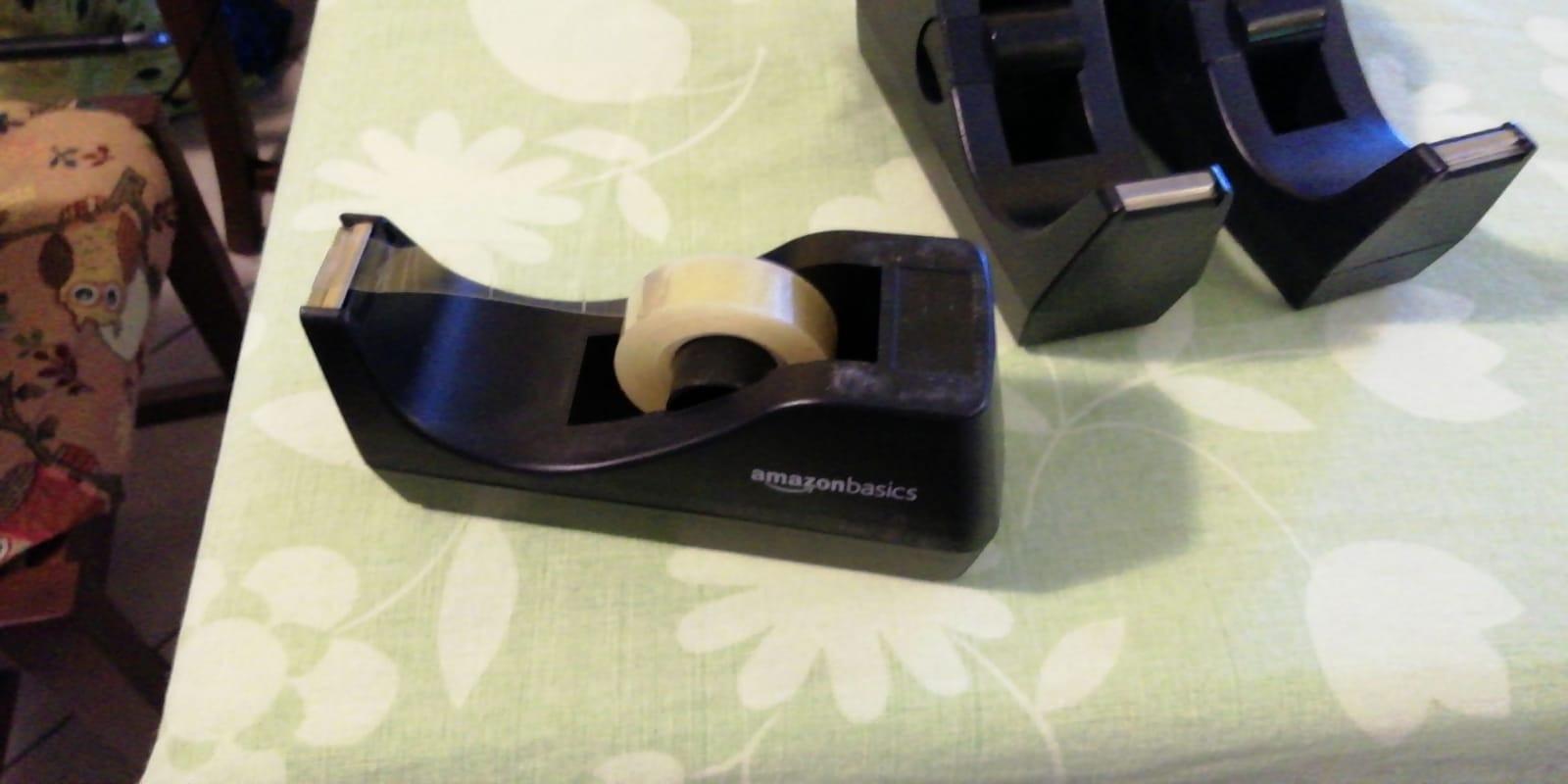 Amazon Basics Dispenser Nastro Adesivo Nero 3 Pezzi Ufficio