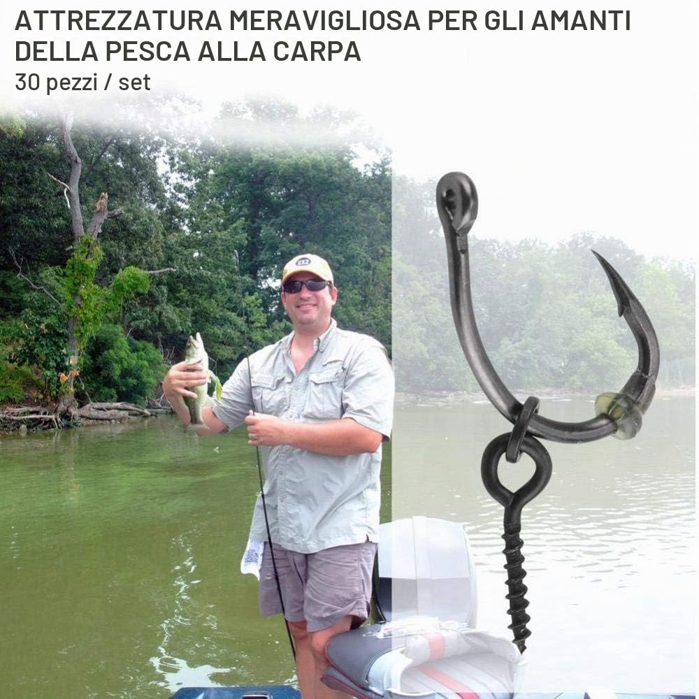 Elprico Ronnie Rigs terminali pesca 30 pezzi carpa