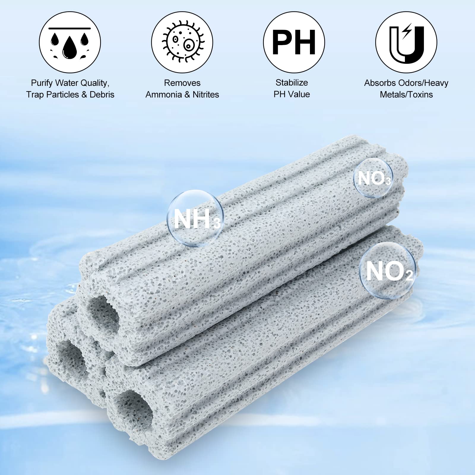 RealPlus Filtro Ceramica Acquario 56 Pezzi 15,7cm Porosi