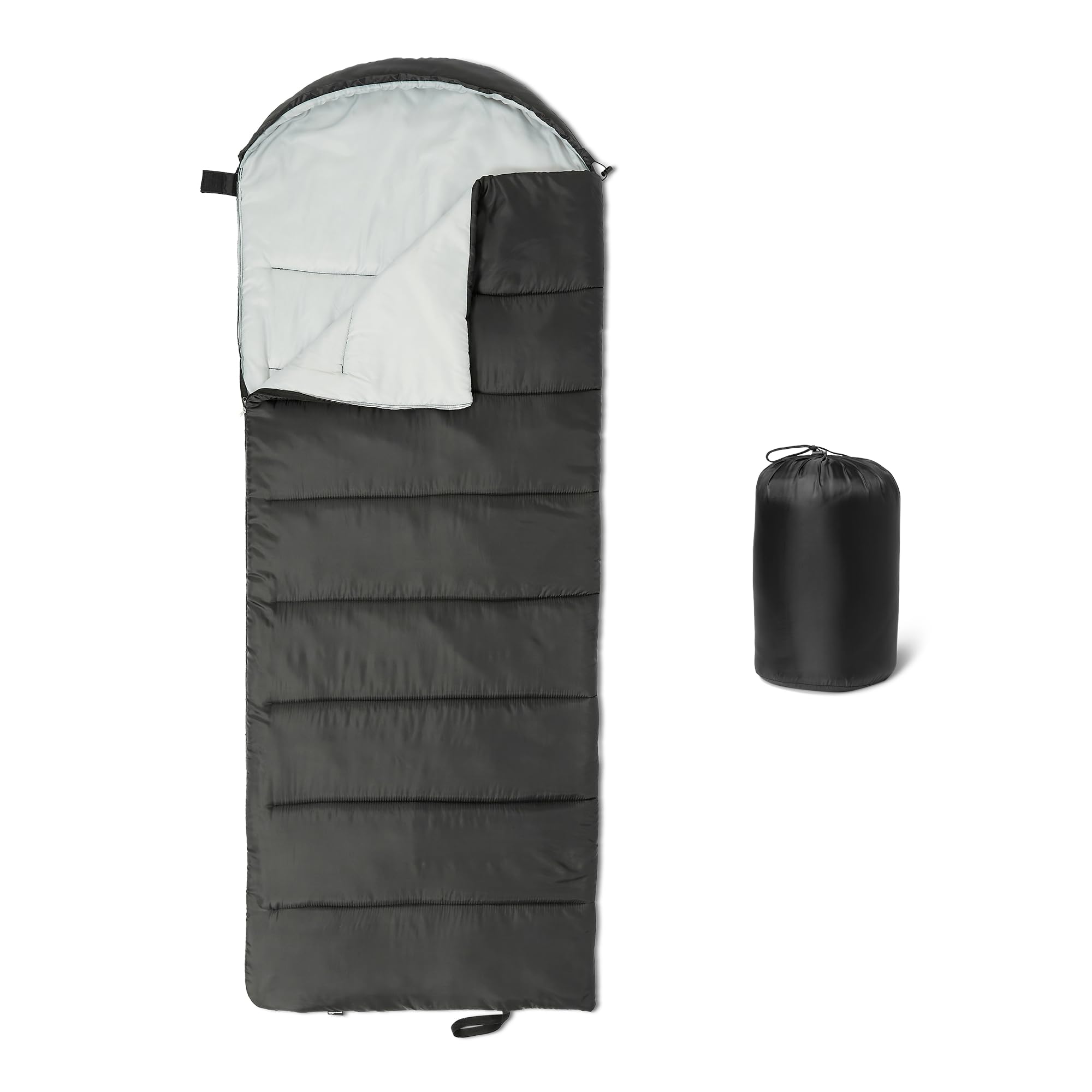 Amazon Basics Sacco a Pelo 50F/10C Blu Acqua 1 Persona 3 Stagioni