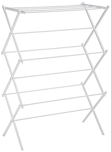 Amazon Basics Stendibiancheria Pieghevole Bianco Acciaio