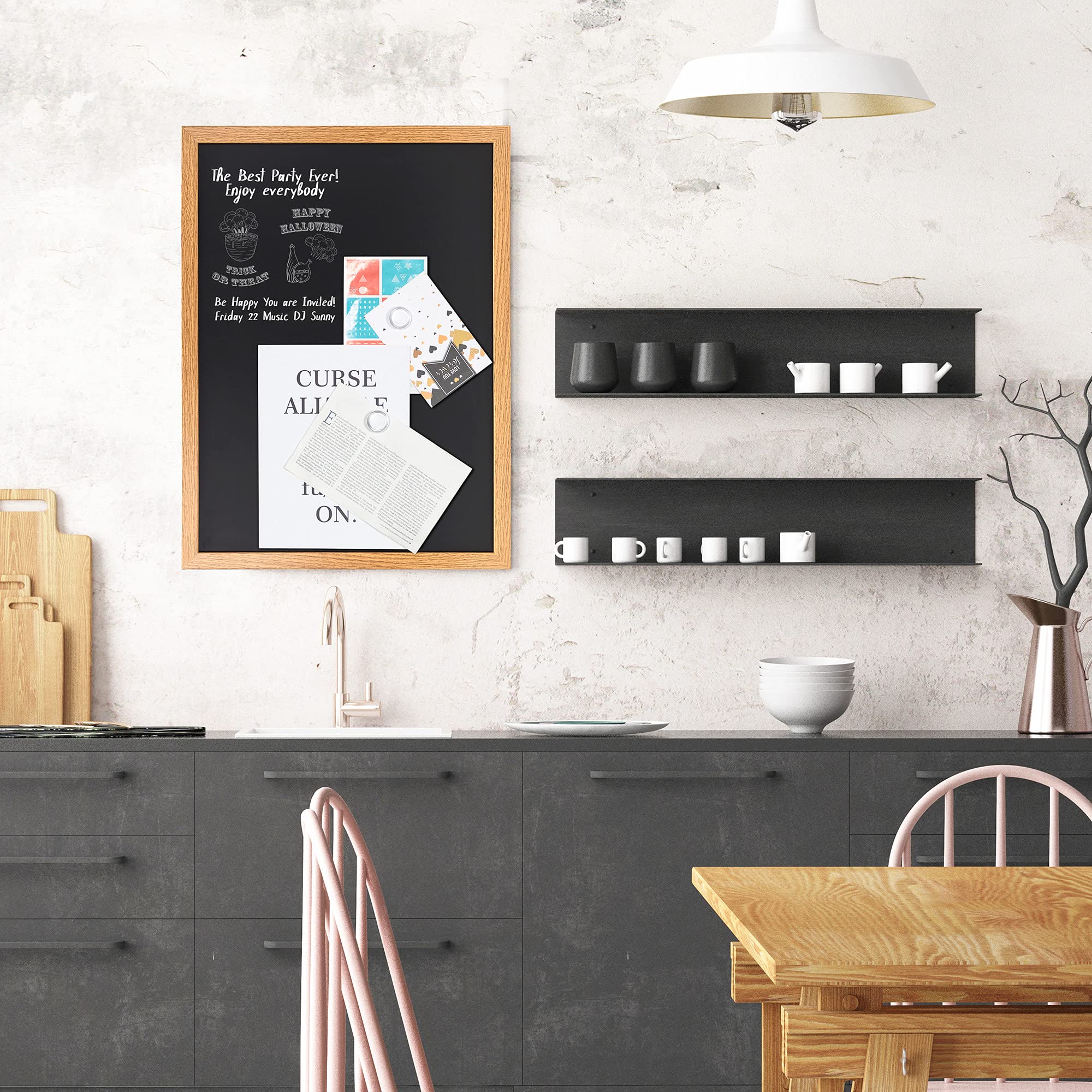 AmazonBasics Lavagna nera magnetica 43x58 cm gesso