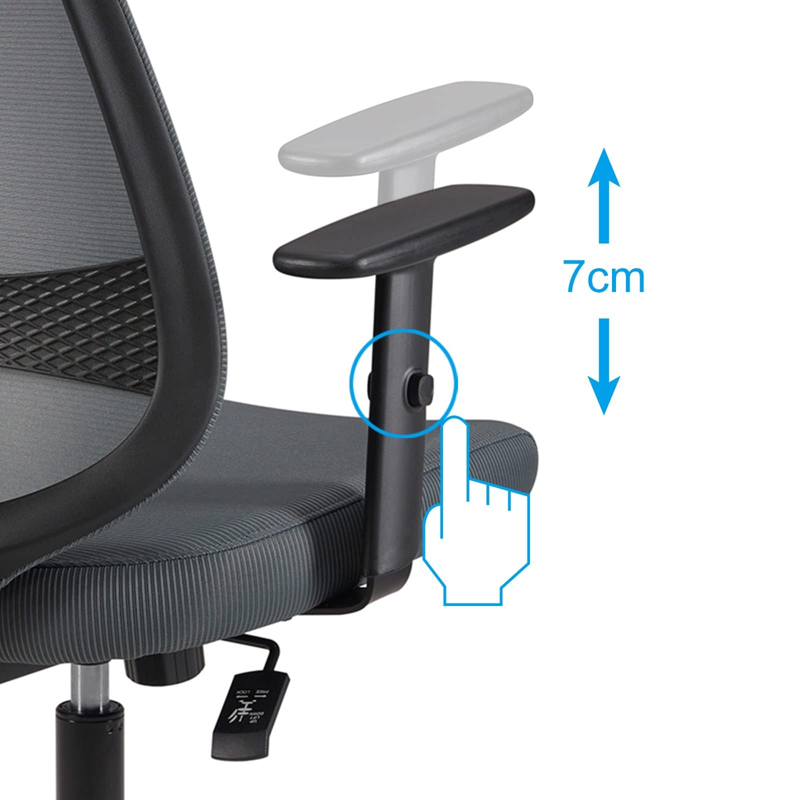 Amazon Basics Sedia Ufficio Ergonomica Senza Poggiatesta Grigio
