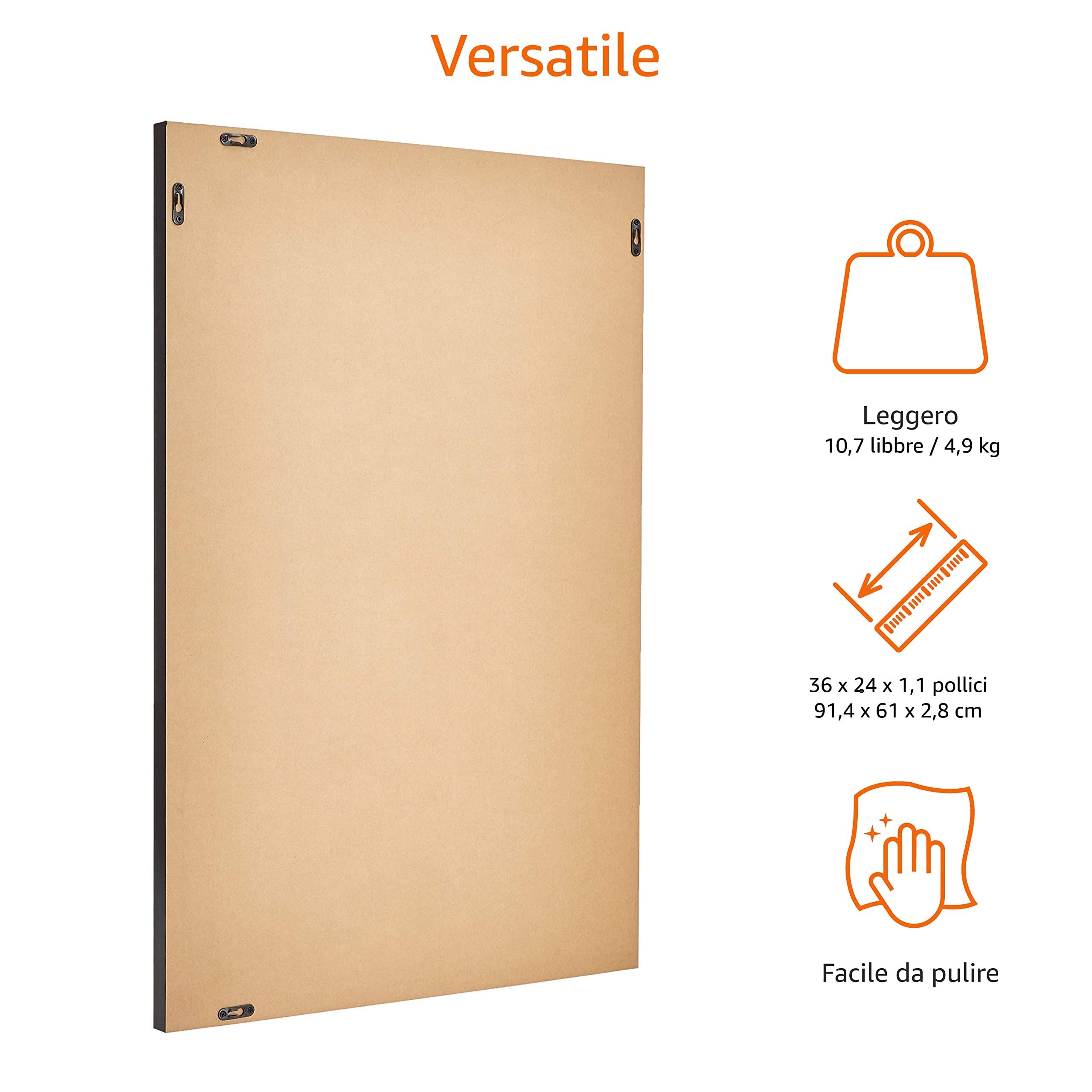 AmazonBasics Specchio da parete 61x91 cm nero a sbalzo