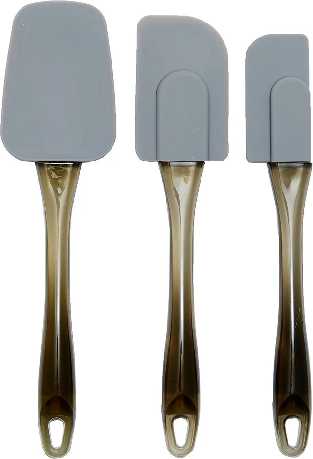 AmazonBasics Set 3 Spatole Silicone Grigio Cucina