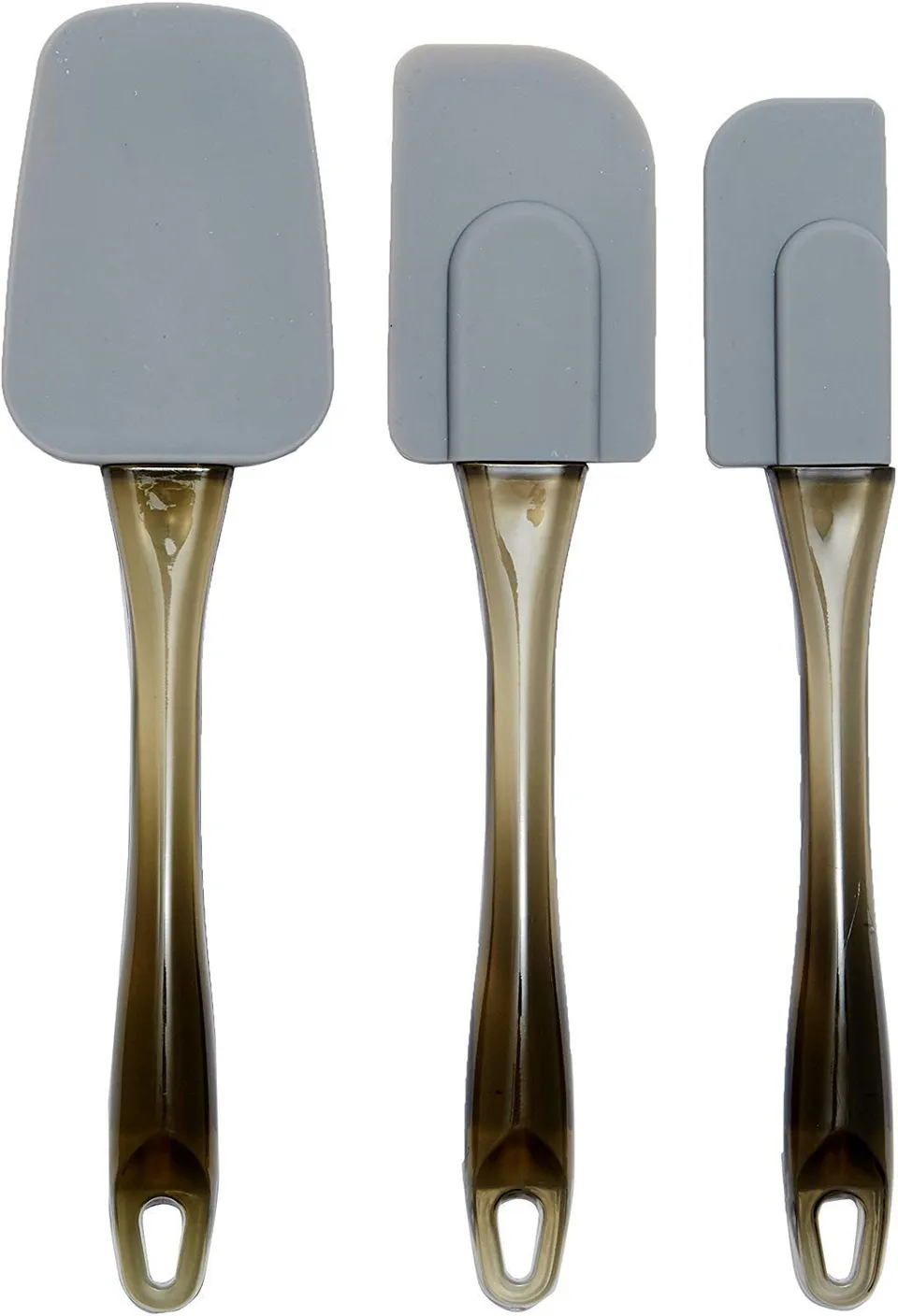 AmazonBasics Set 3 Spatole Silicone Grigio Cucina
