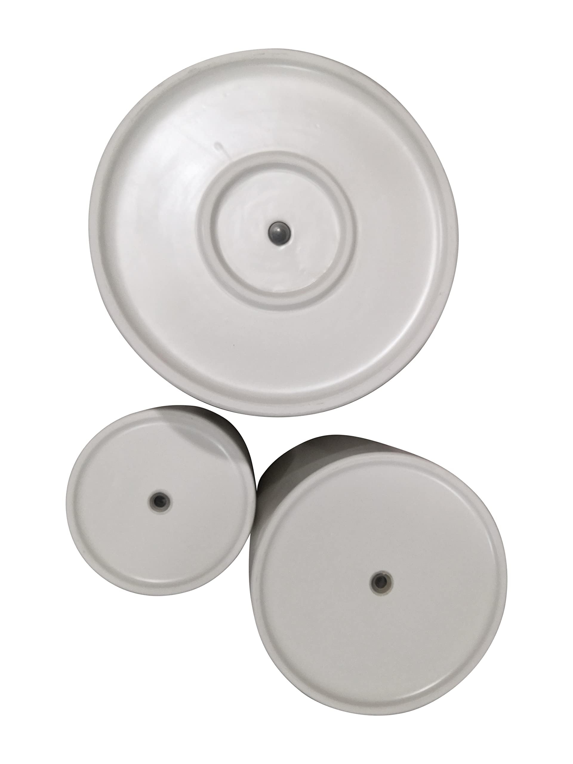 AmazonBasics Vasi Ceramica Scanalati Set 3 Bianco con Drenaggio