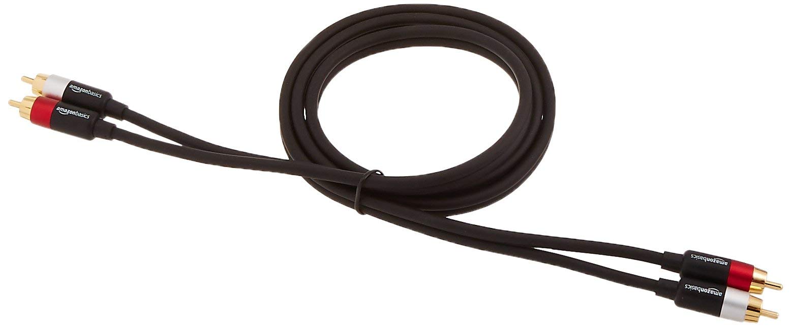 AmazonBasics Cavo Audio RCA 2 Maschi 1,22 m Placcato Oro