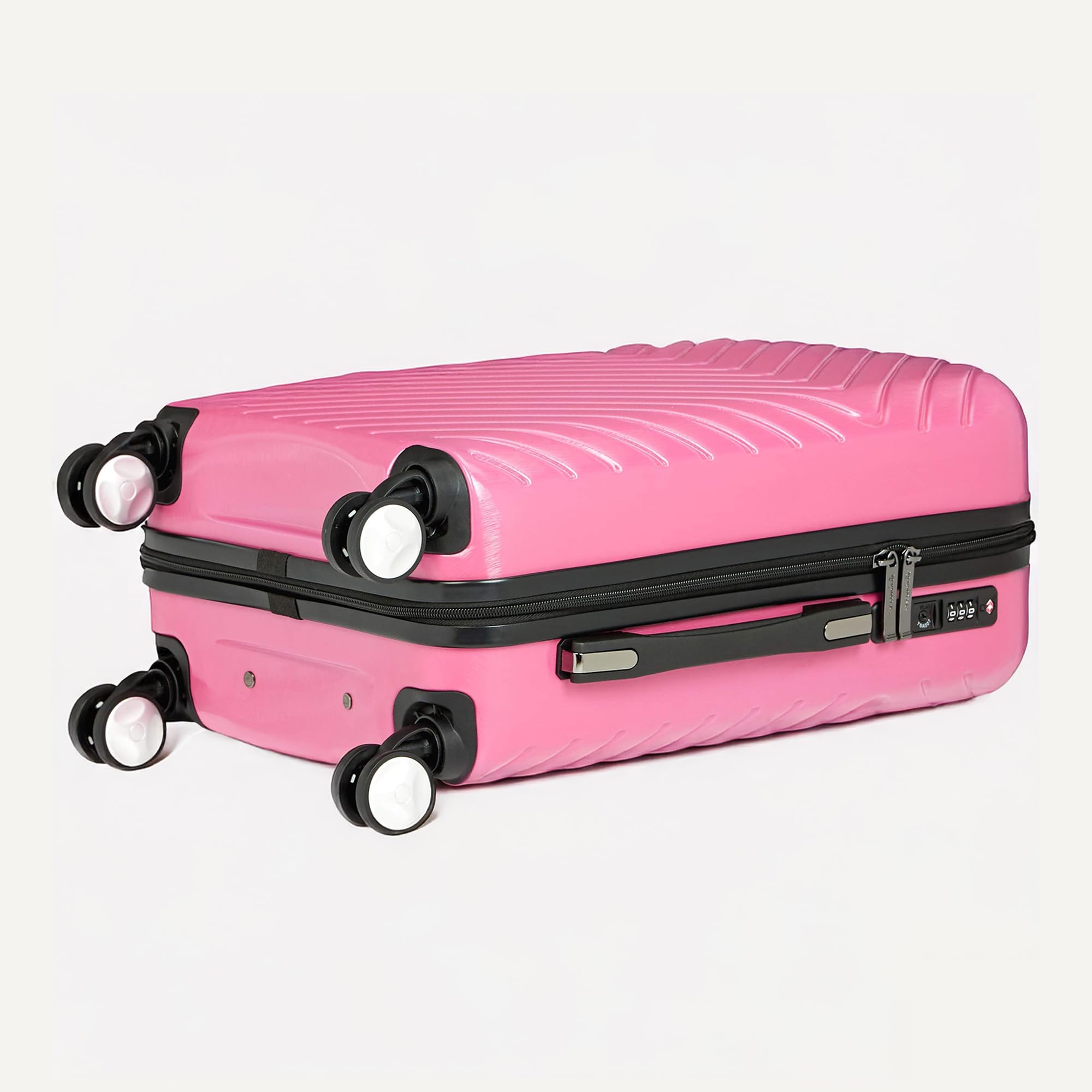 Amazon Basics Trolley Rigido 55 cm Rosa Bagaglio a Mano Geometrico