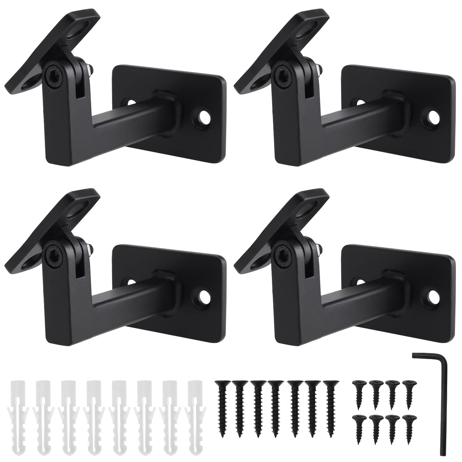 RealPlus staffe girevoli per corrimano quadrate regolabili 4 pezzi
