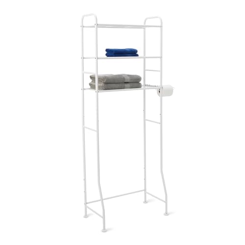 Amazon Basics organizer bagno 3 ripiani sopra WC bianco