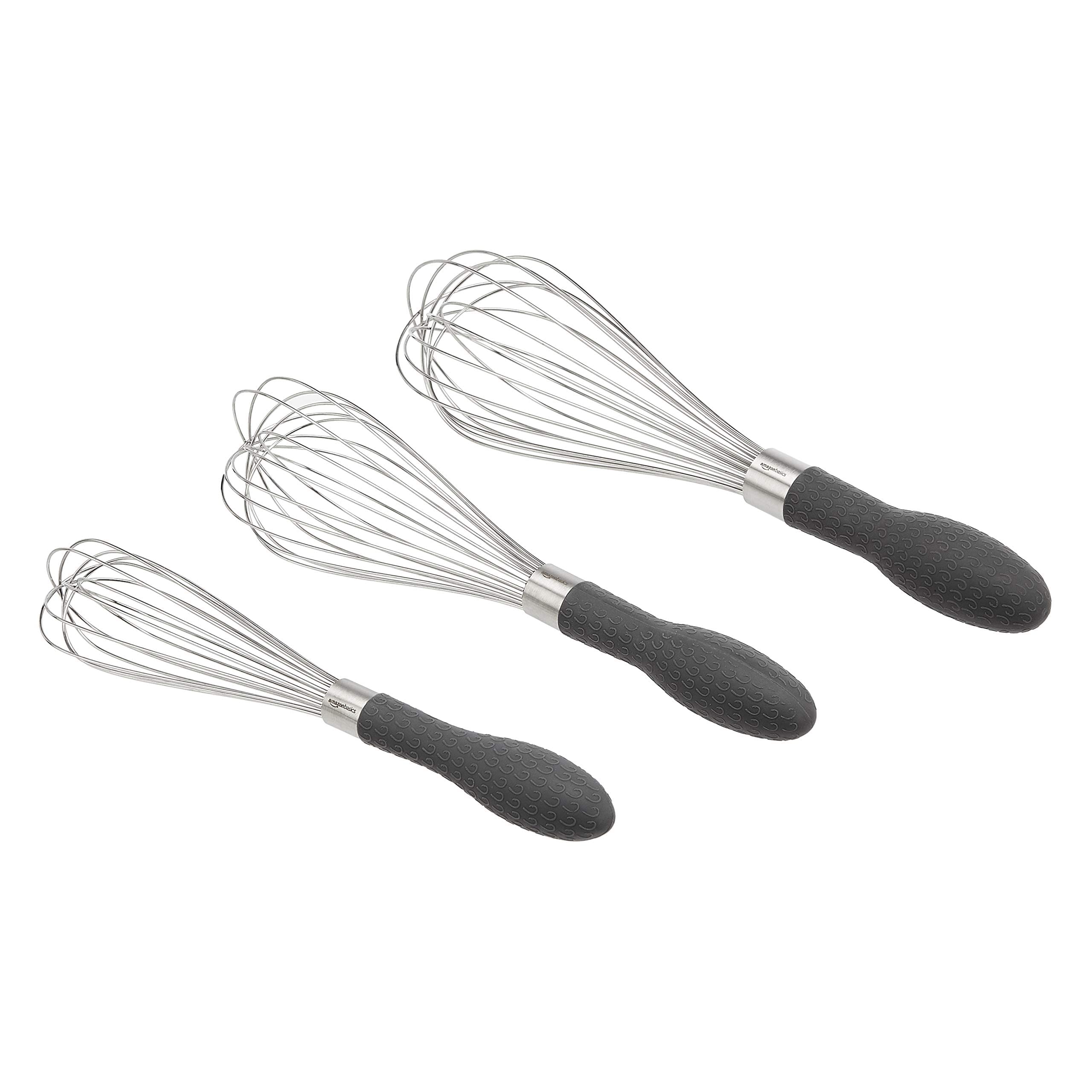 Amazon Basics Set 3 Fruste a Filo Acciaio Inox Grigio balloon