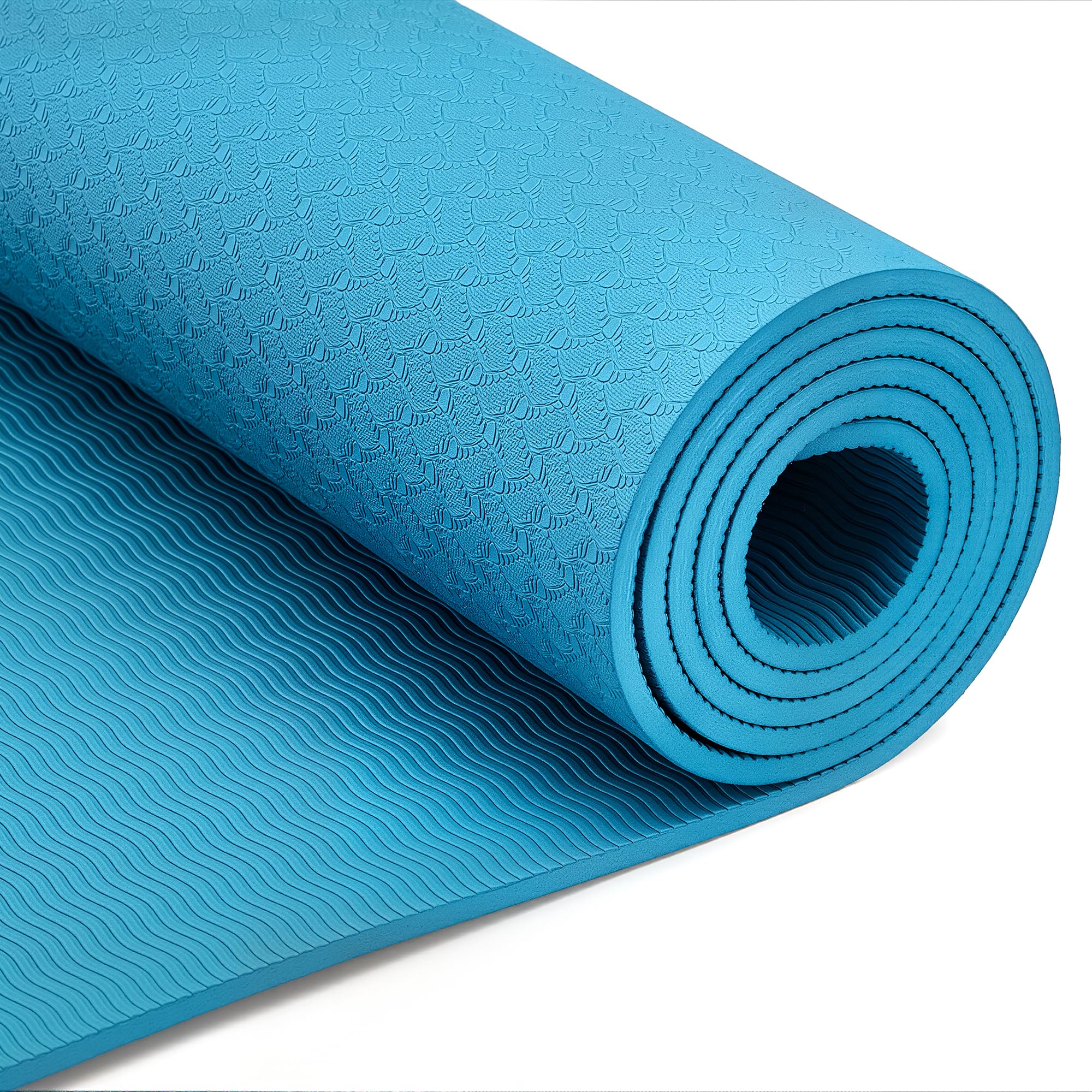 Amazon Basics Tappetino Yoga TPE Acqua 6 mm con Tracolla