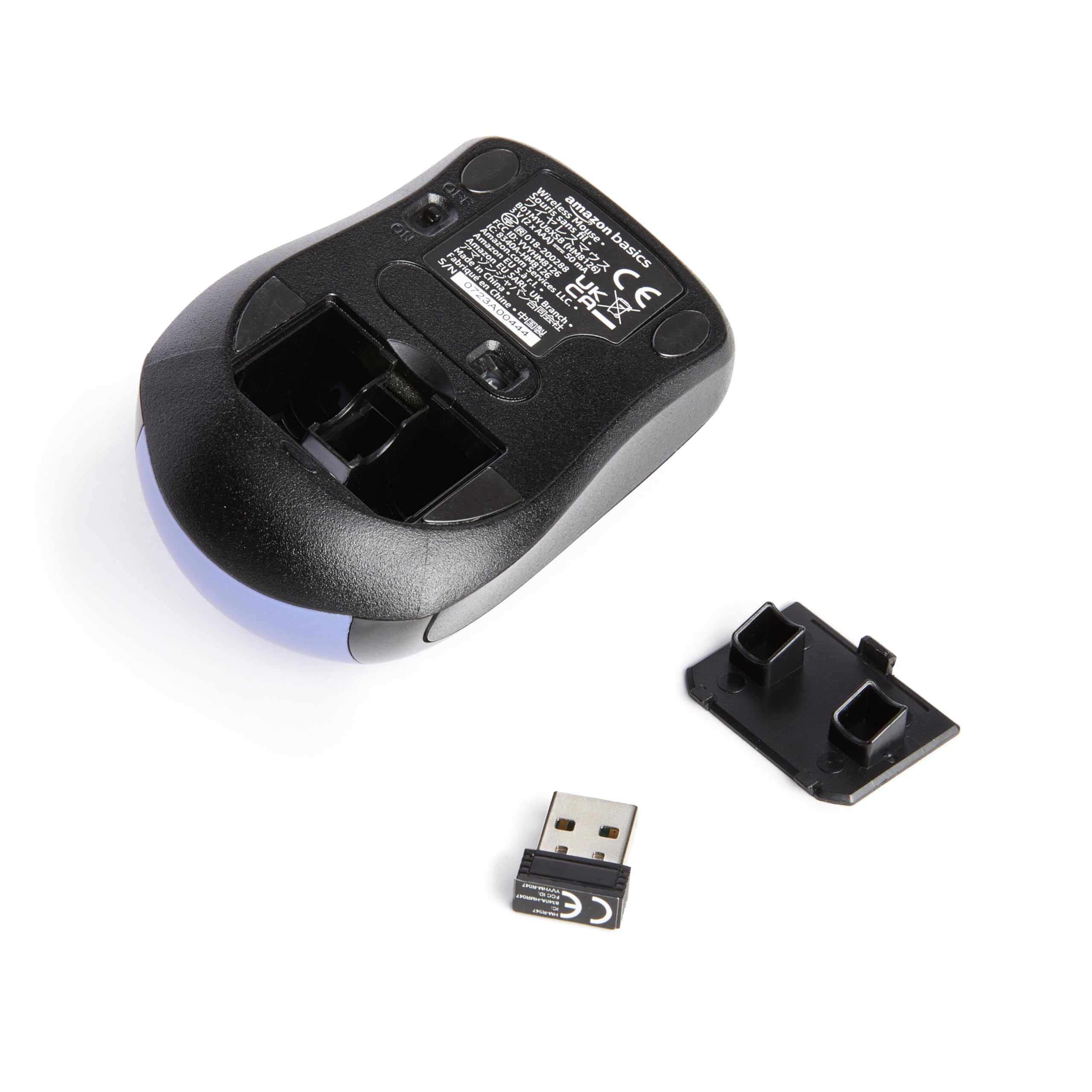 Amazon Basics Mouse Senza Fili Blu Microricevitore USB