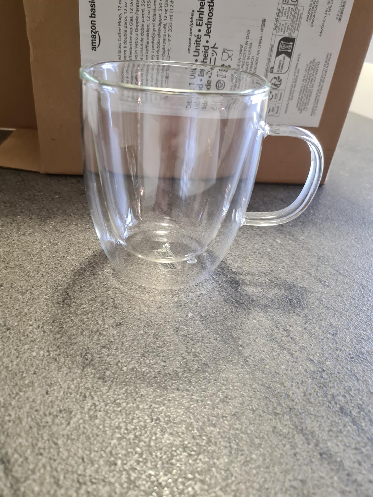 AmazonBasics Mug Vetro Doppia Parete Set 4pz 382ml
