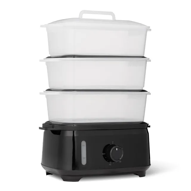 Amazon Basics Vaporiera Elettrica 9L 3 Livelli Nera 950W