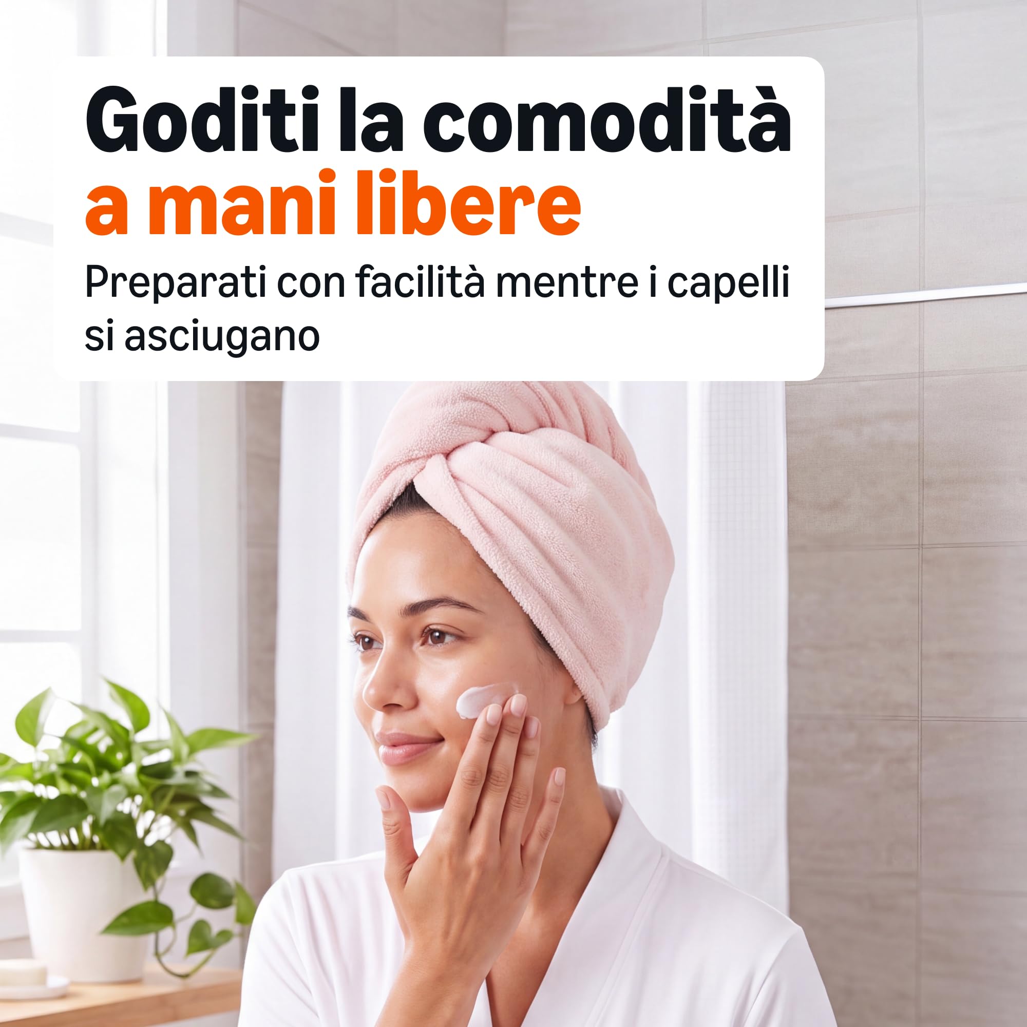Amazon Basics turbante capelli microfibra 2 pezzi grigio rosa
