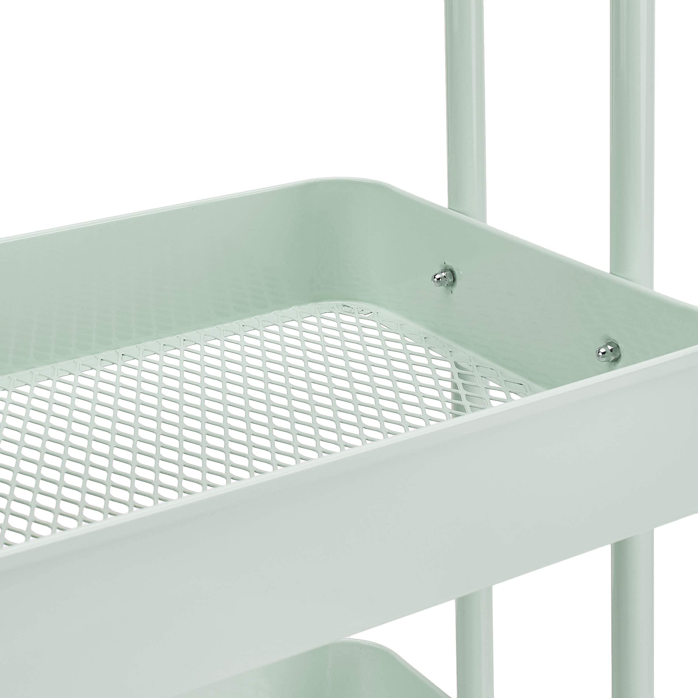 AmazonBasics carrello 3 scomparti verde menta con ruote