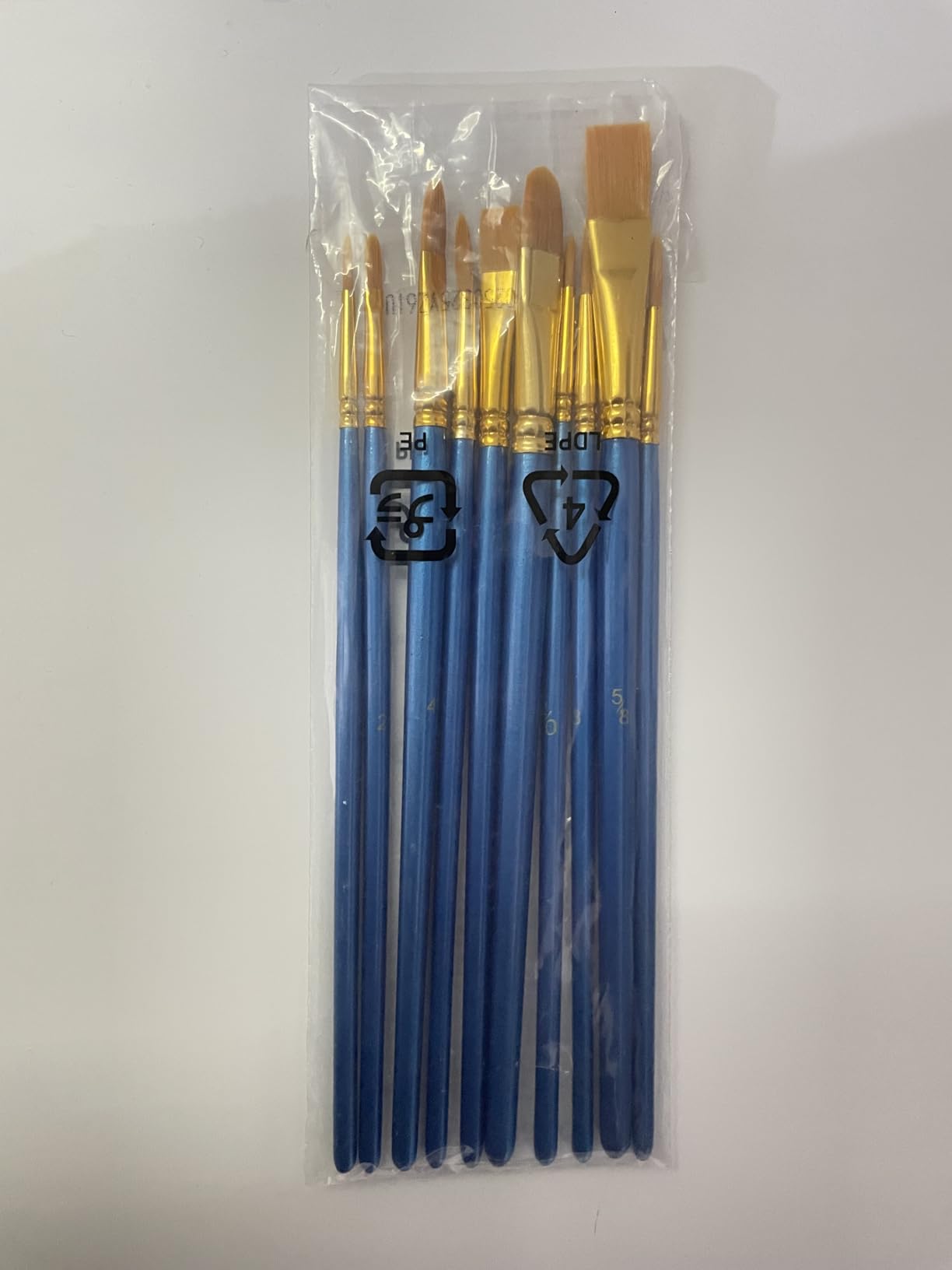 AmazonBasics Set 10 Pennelli Pittura Blu Acrilico