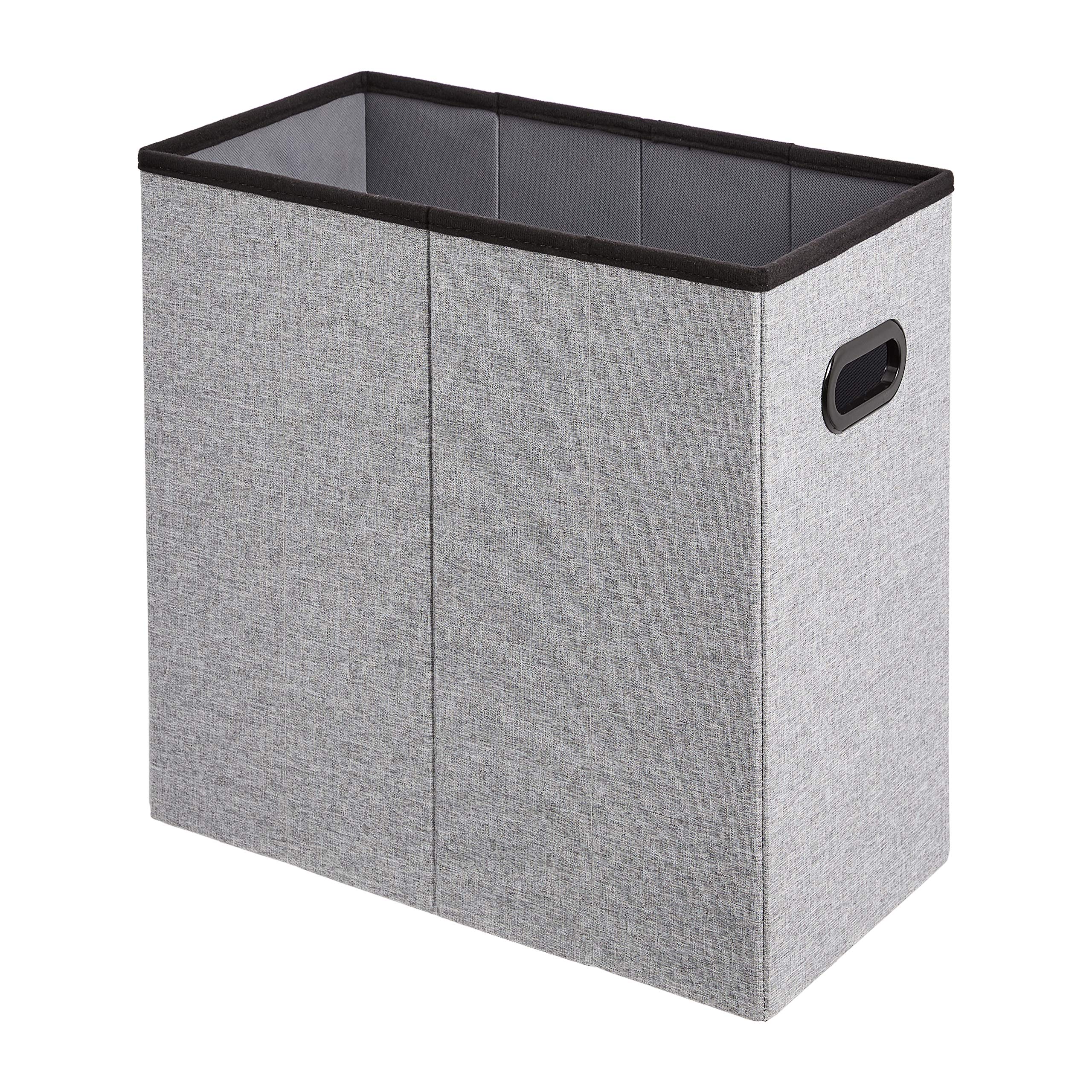 AmazonBasics Cesto Pieghevole con Coperchio Grigio Mélange 1pz