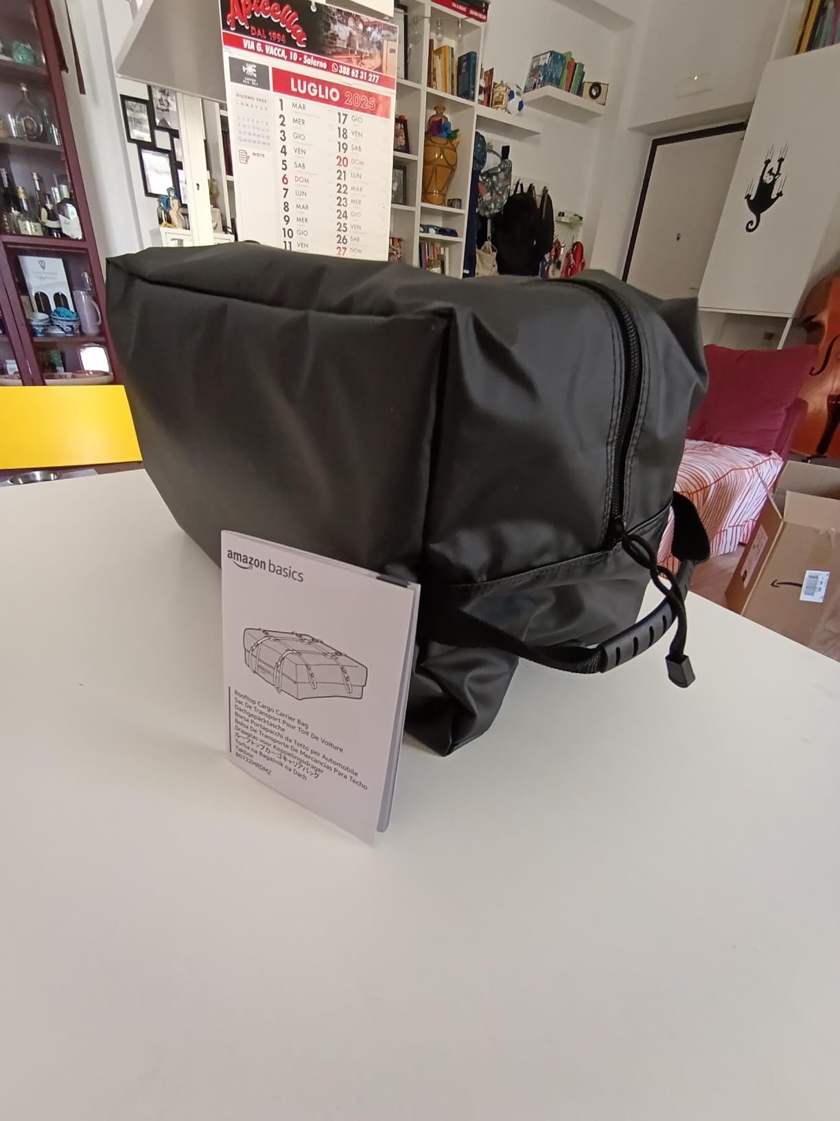 Amazon Basics Borsa da Tetto Auto 425L Nero Impermeabile