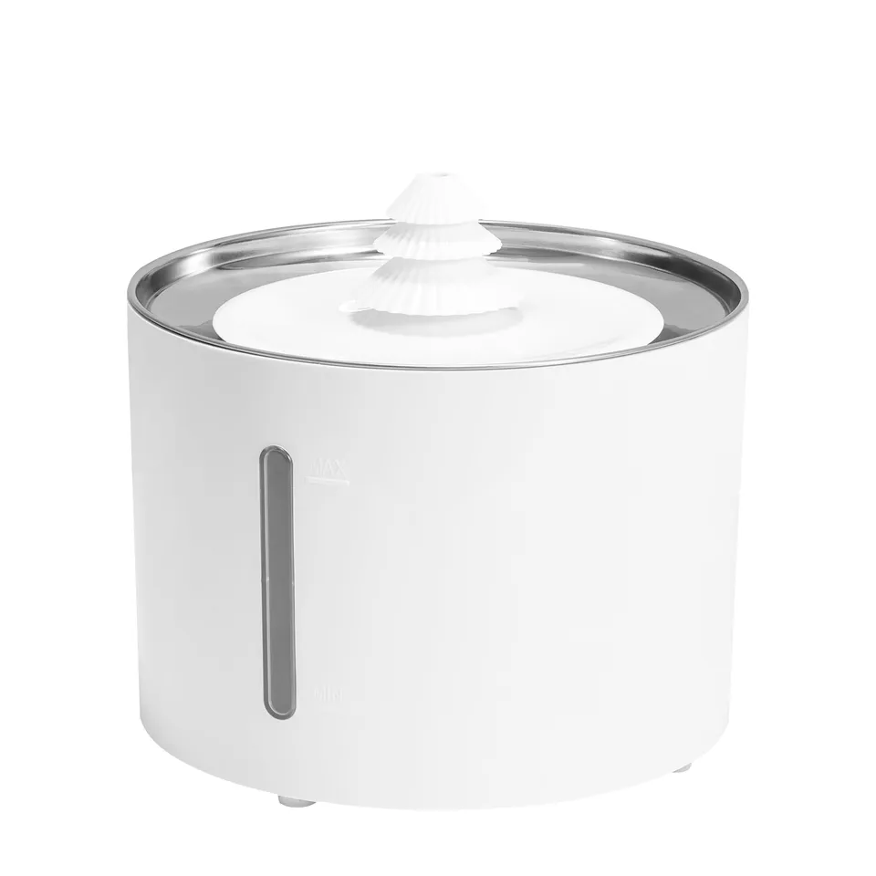 Amazon Basics fontana acqua gatti 3 L acciaio inox bianca